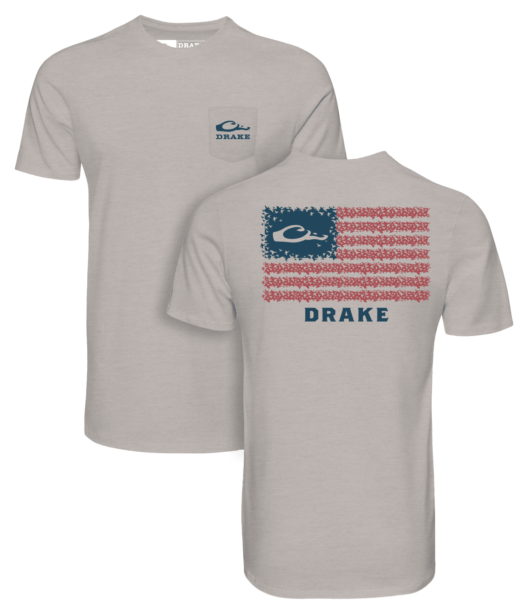 Image of Drake Waterfowl Americana Drake Flag Short-Sleeve T-Shirt - Wind Chime