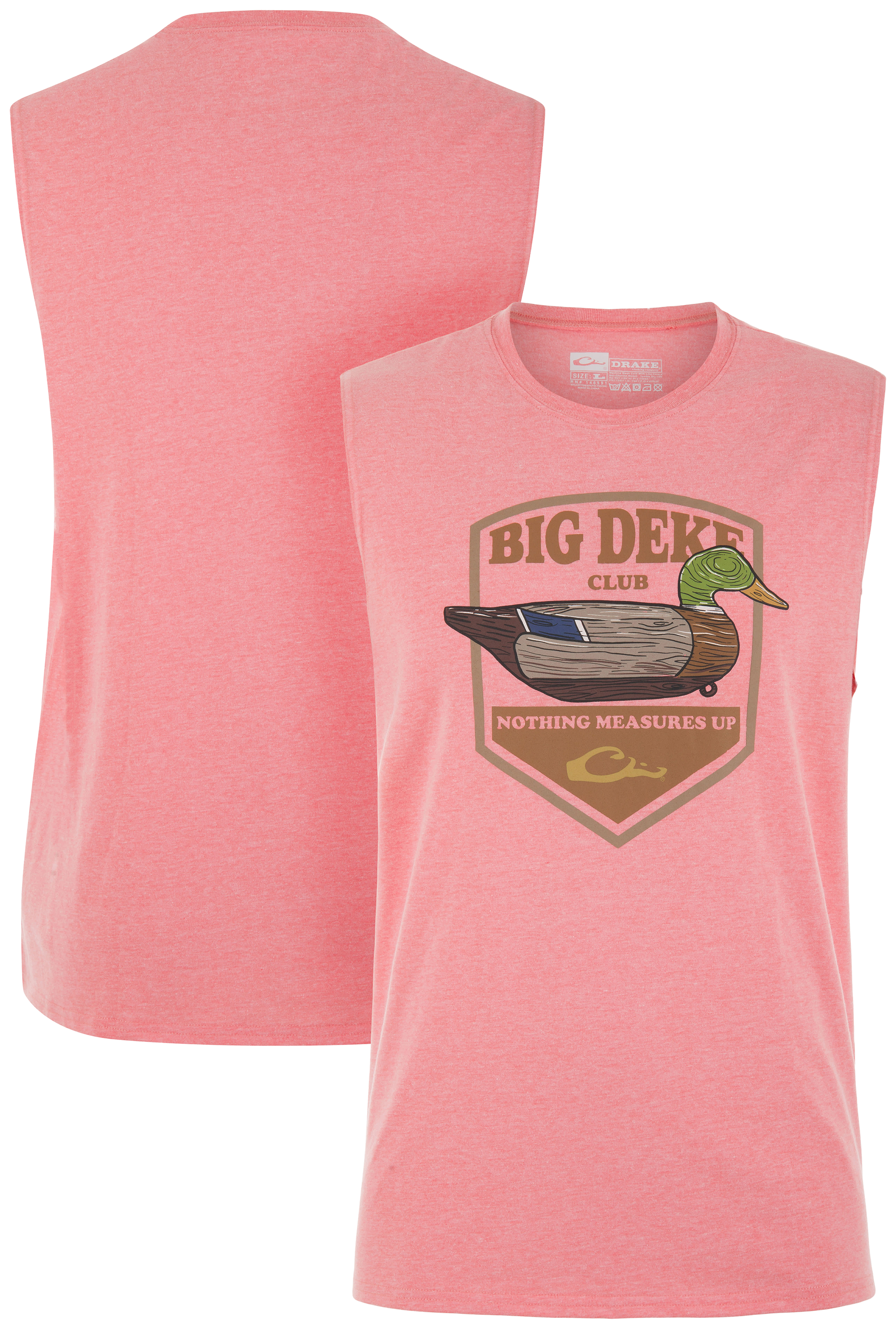 Image of Drake Waterfowl Big Deke Sleeveless T-Shirt - Peach Echo Light Heather