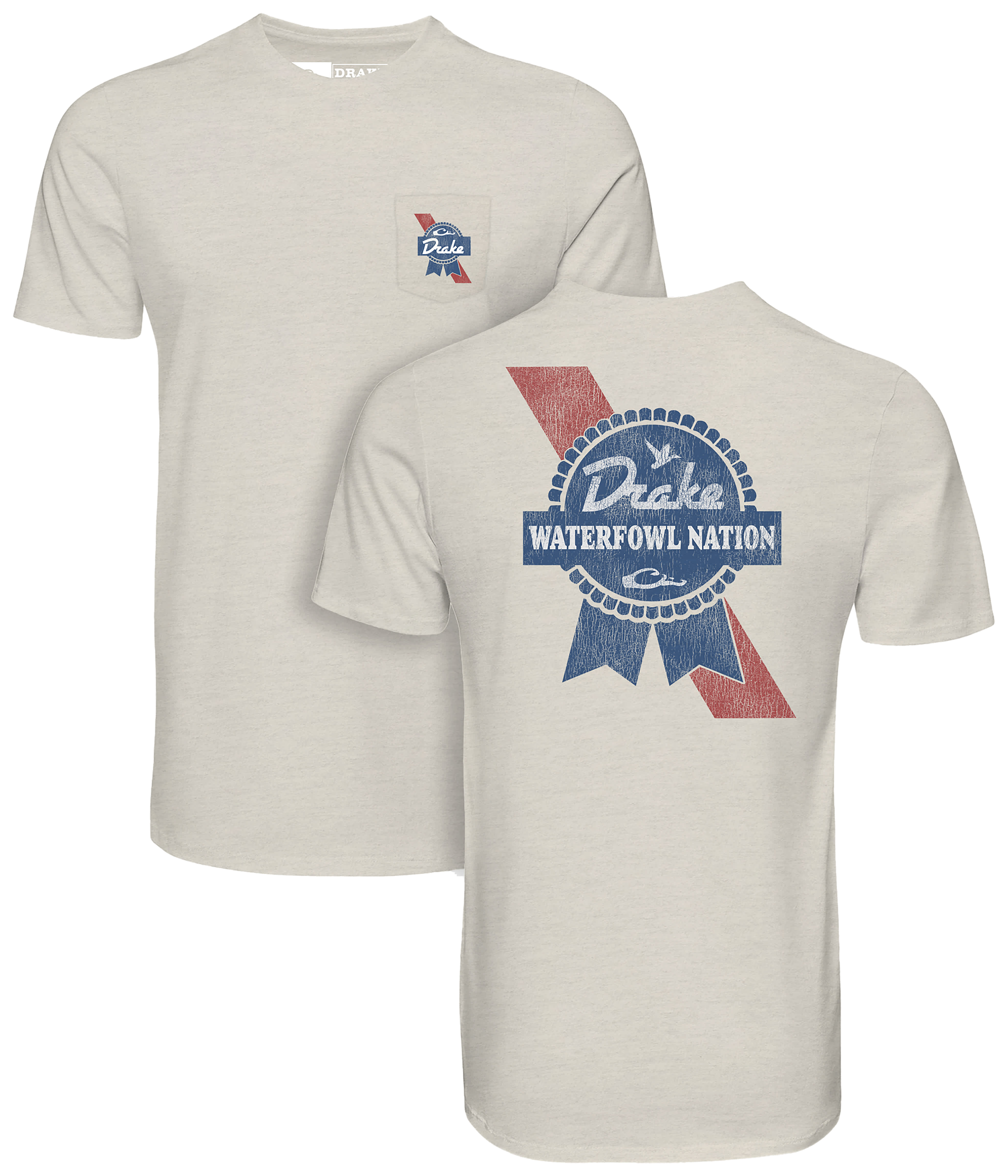 Image of Drake Waterfowl Nation Short-Sleeve Pocket T-Shirt - Coconut Milk