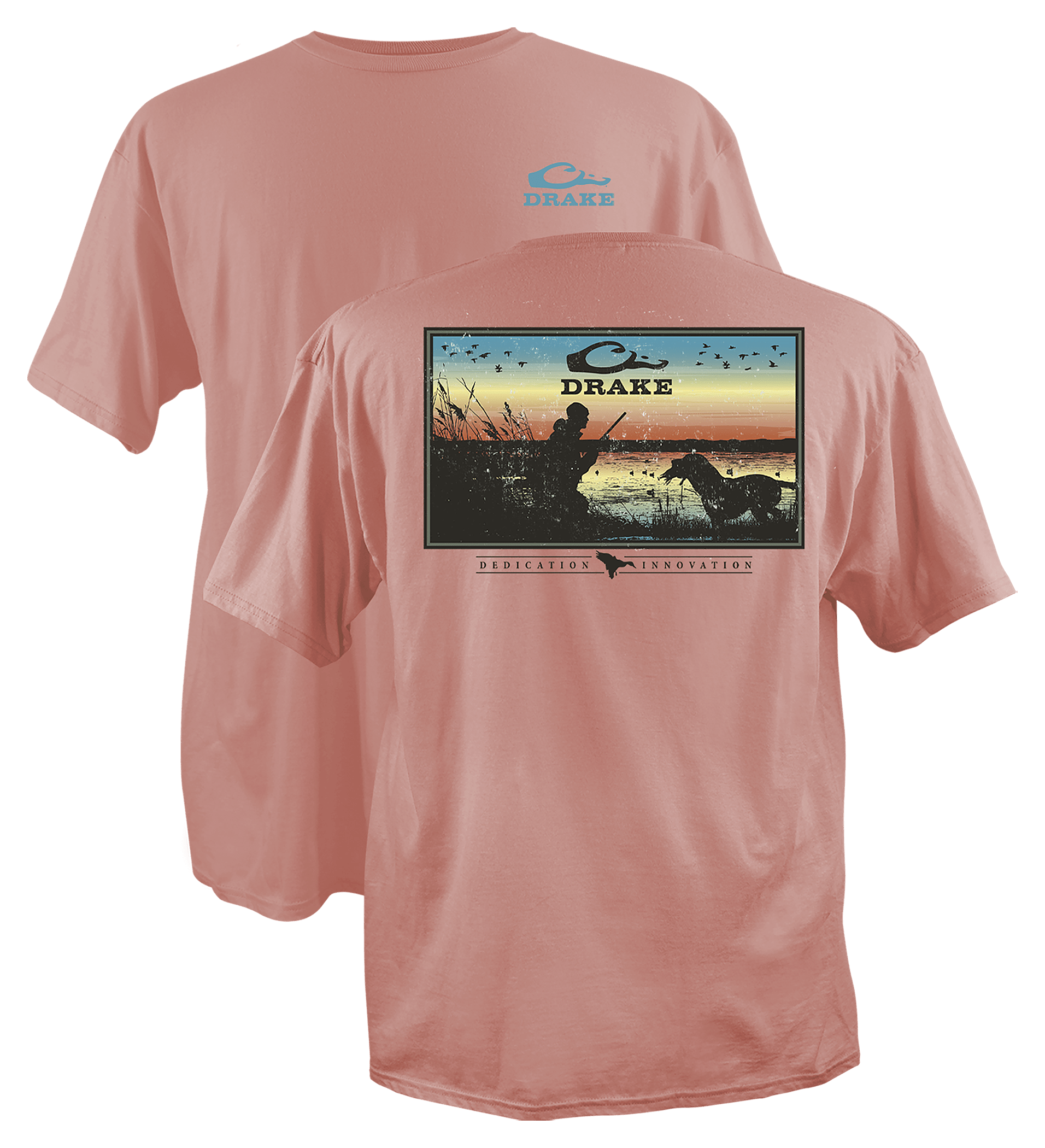 Image of Drake Waterfowl Dedication Innovation Short-Sleeve Pocket T-Shirt - Terra Cotta