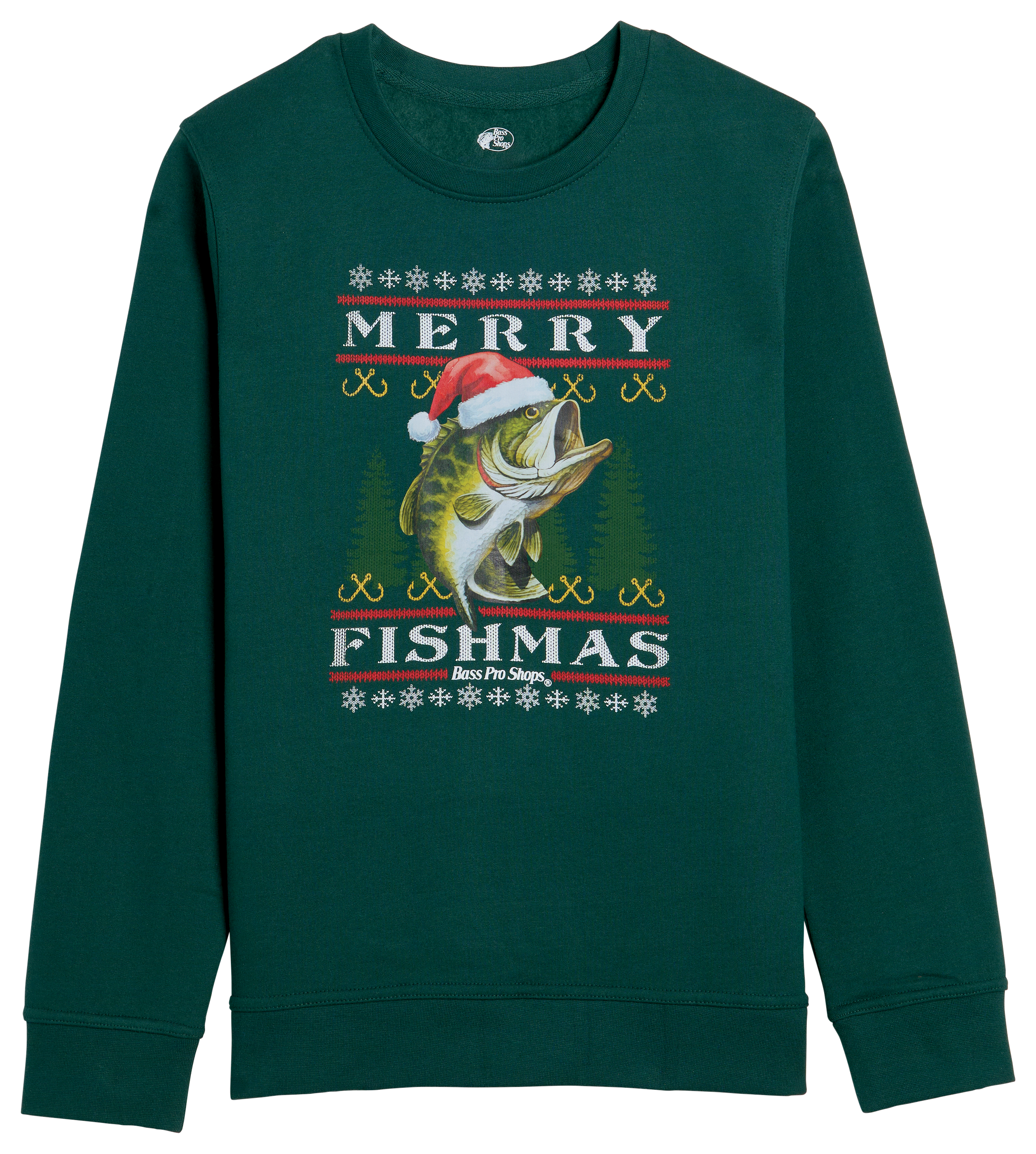 Image of Bass Pro Shops Ugly Christmas Sweatshirt for Kids - Hunter