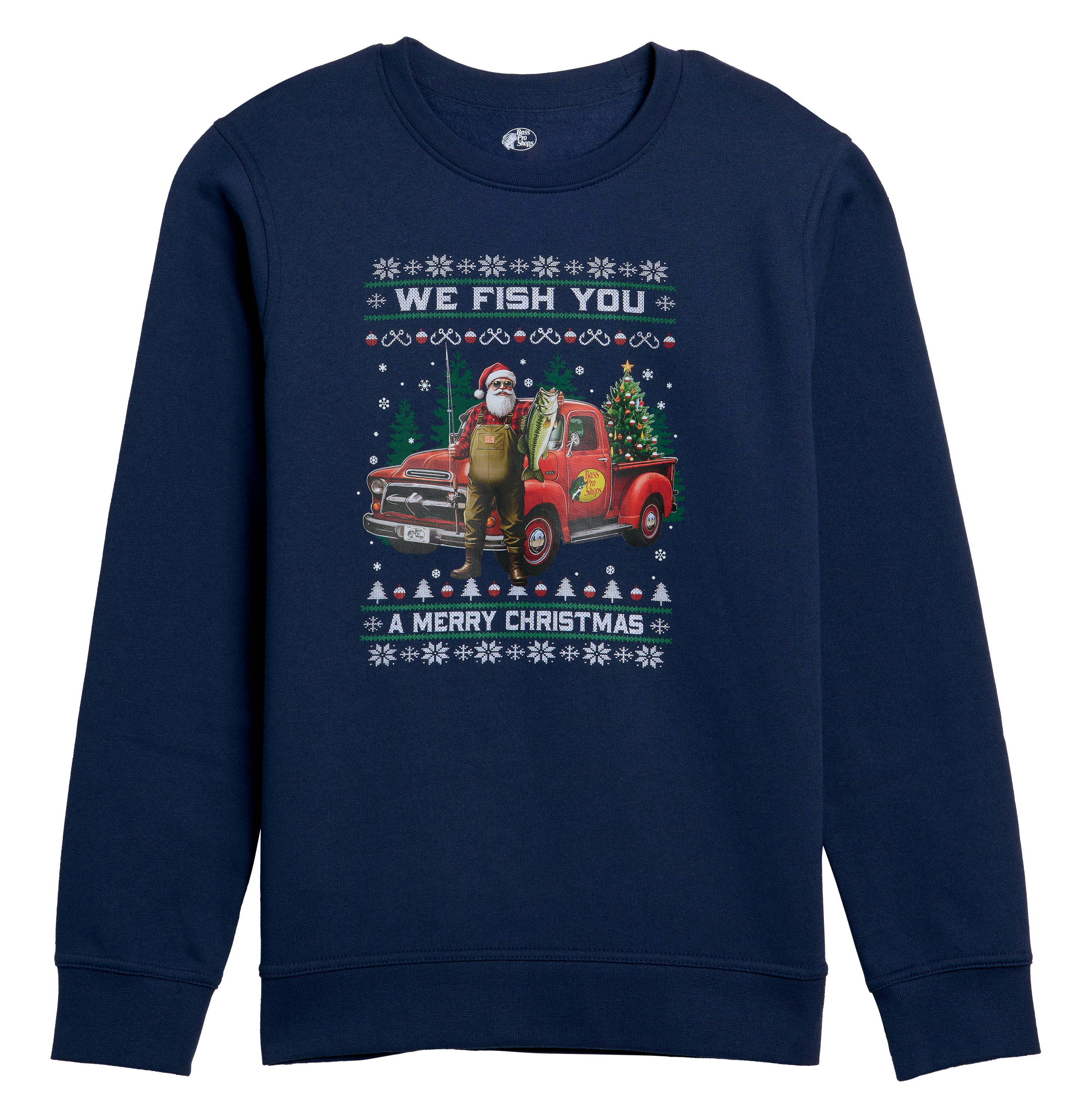 Image of Bass Pro Shops Ugly Christmas Sweatshirt for Toddlers - Navy