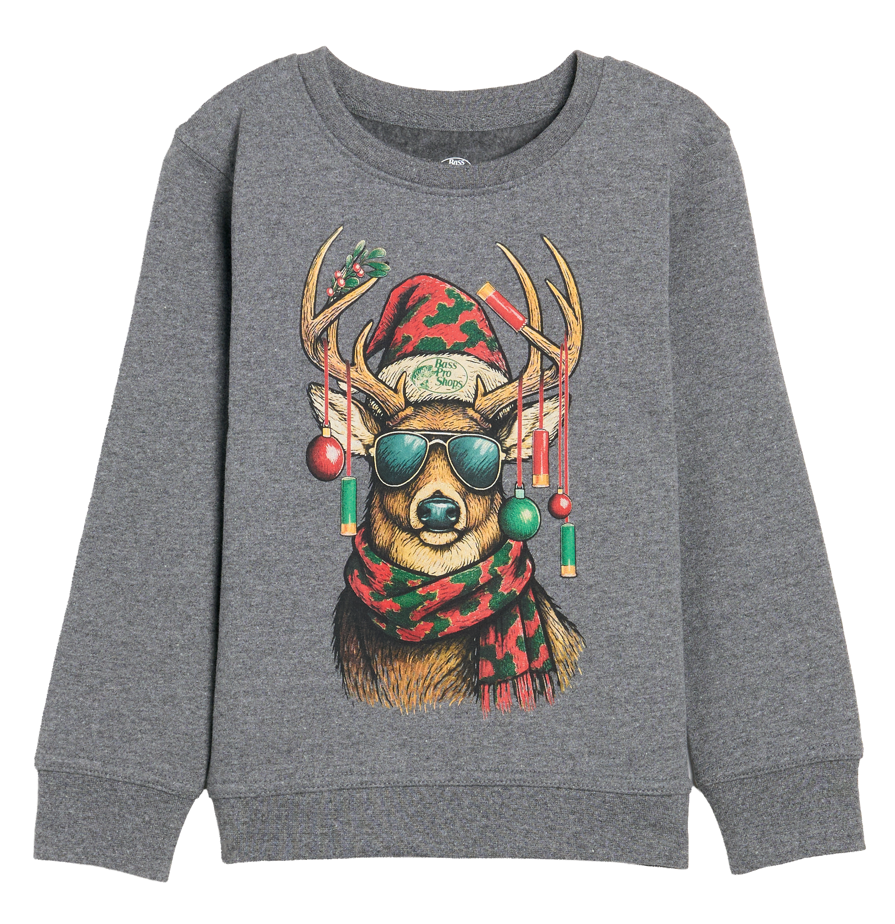 Image of Bass Pro Shops Ugly Christmas Sweatshirt for Toddlers - Charcoal Heather