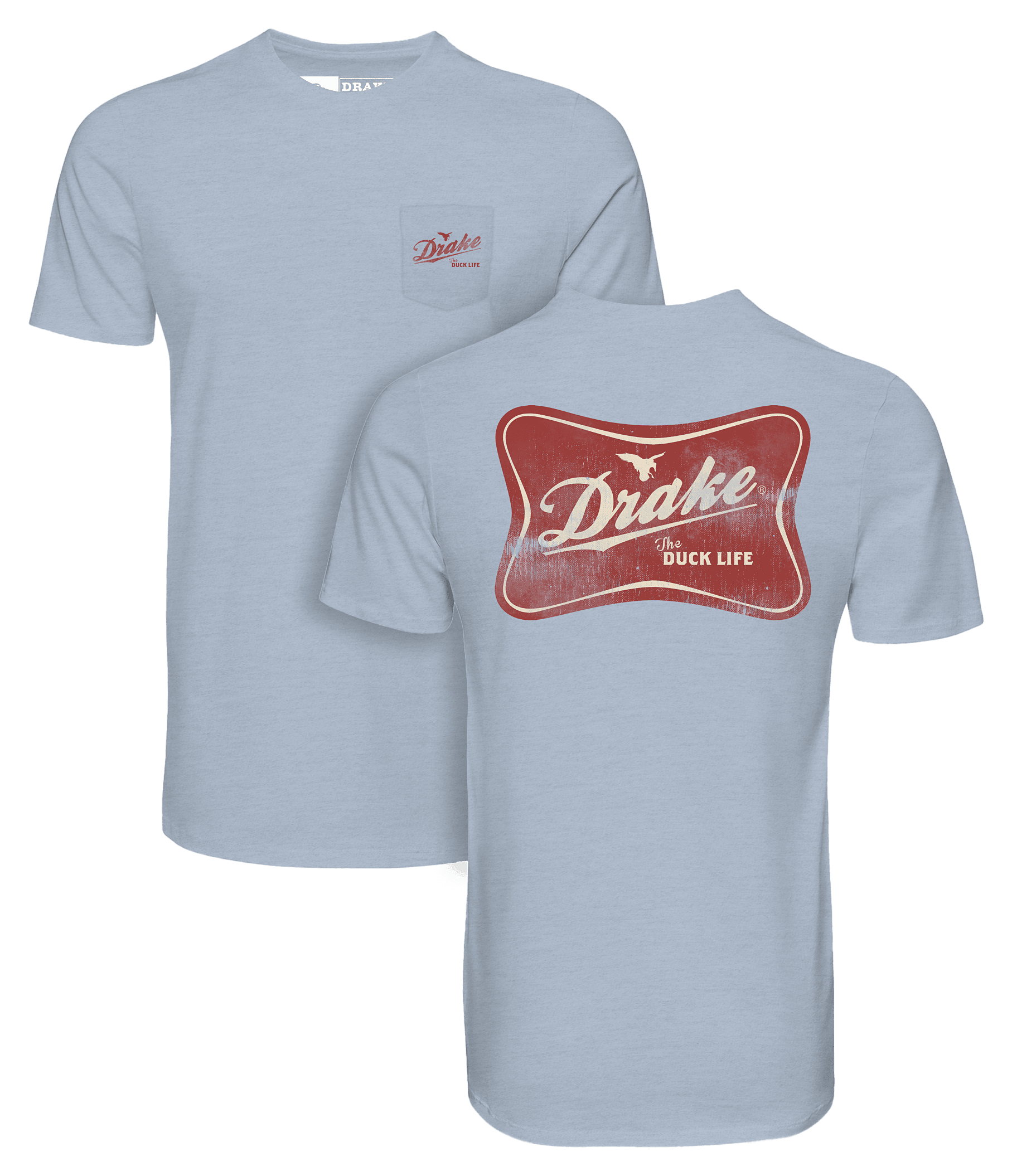 Image of Drake Waterfowl The Drake Life Short-Sleeve Pocket T-Shirt - Cerulean Light Heather