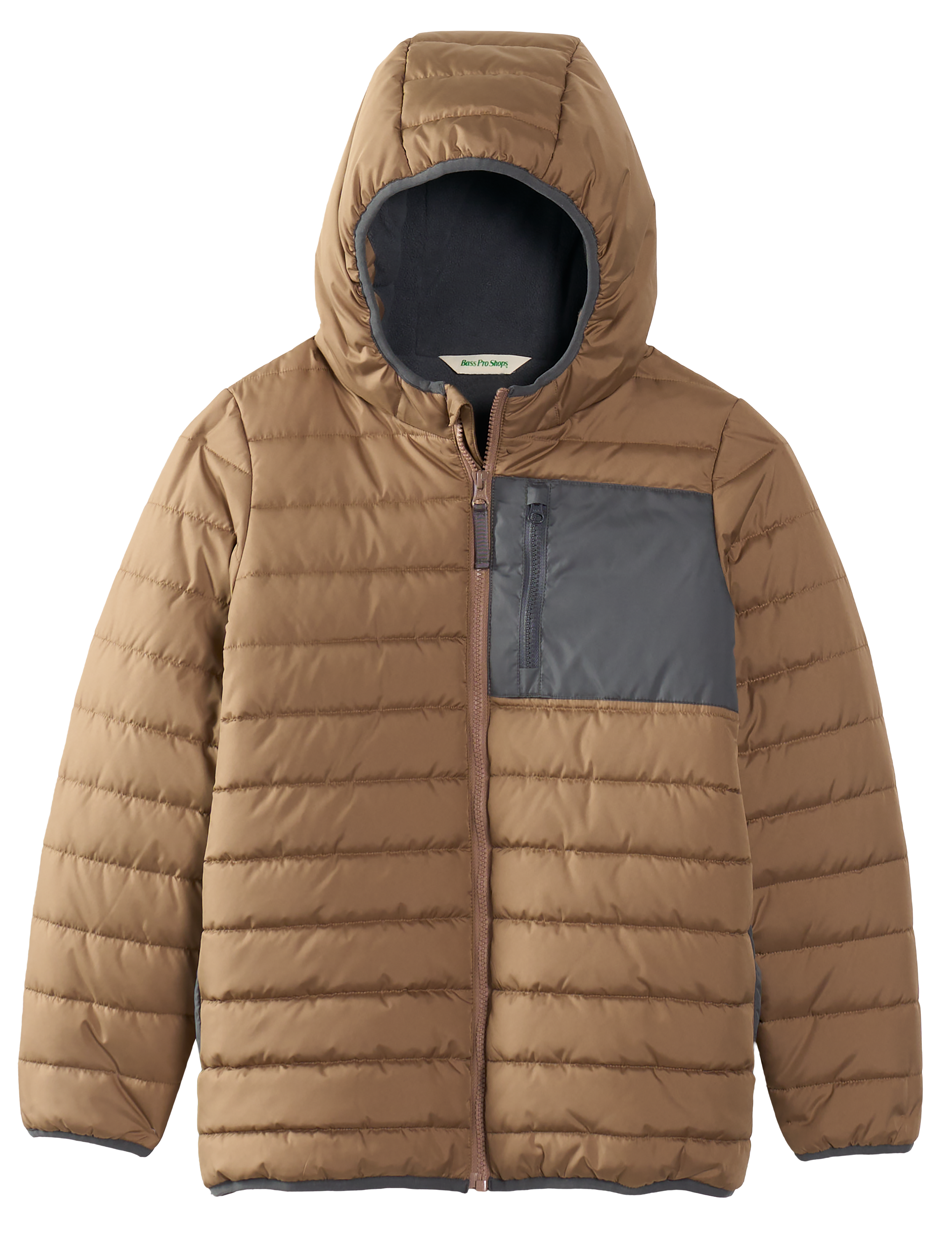 Bass Pro Shops Bass Pro Shops Chest-Pocket Puffer Jacket for Kids - Cocoa Creme - $49.99 at Bass Pro Shops