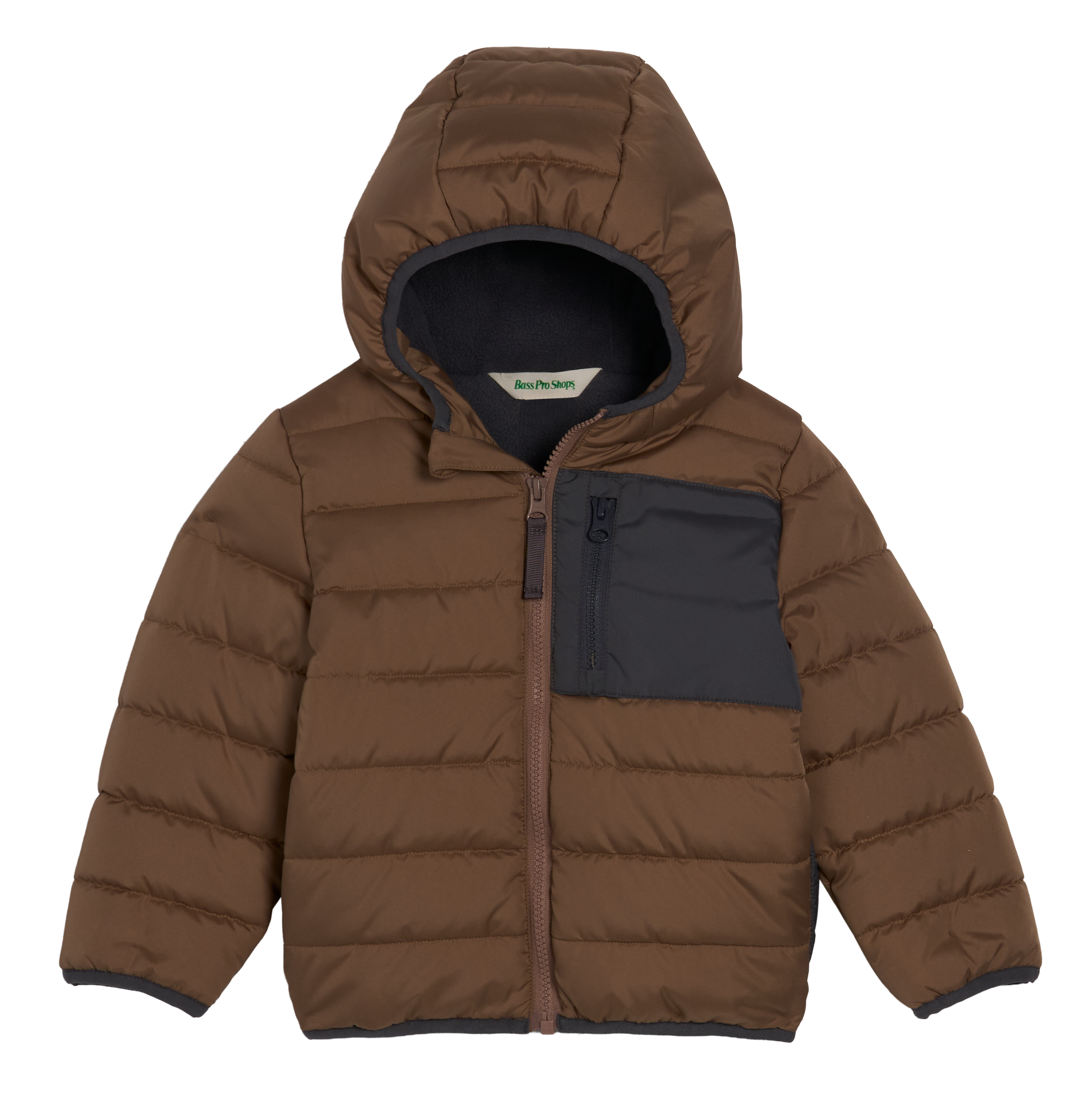 Bass Pro Shops Chest-Pocket Puffer Jacket for Toddlers - Cocoa Creme