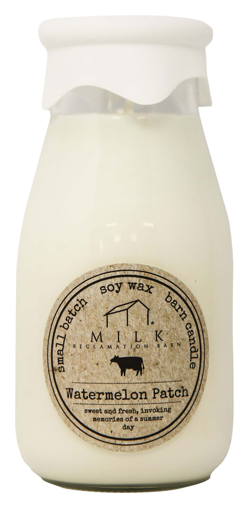 Image of Milk Barn Reclamation Milk Bottle Candle - Watermelon