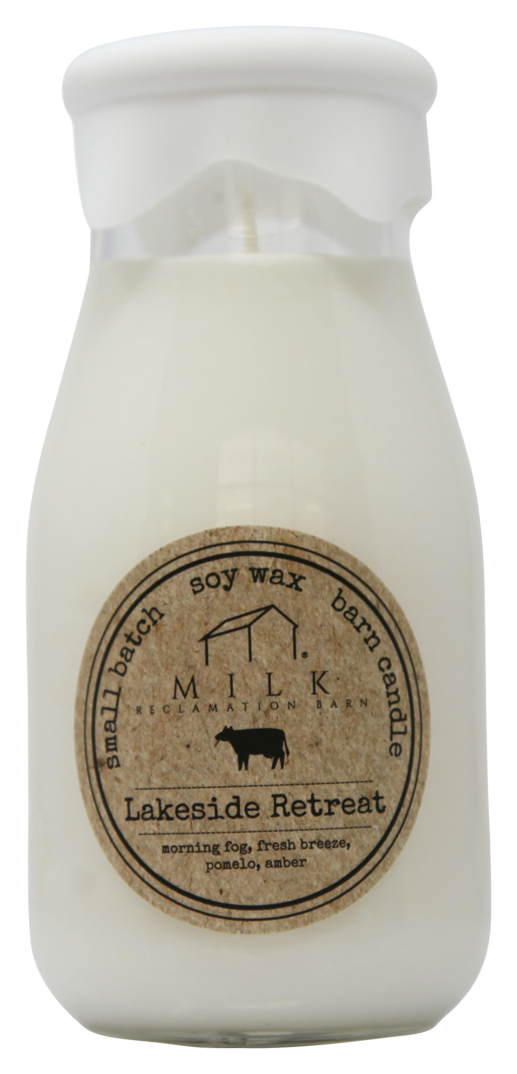 Image of Milk Barn Reclamation Milk Bottle Candle - Lakeside Retreat