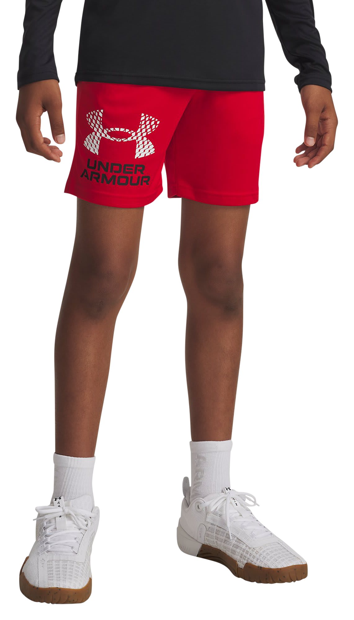 Image of Under Armour Tech Logo Shorts for Kids - Red/White