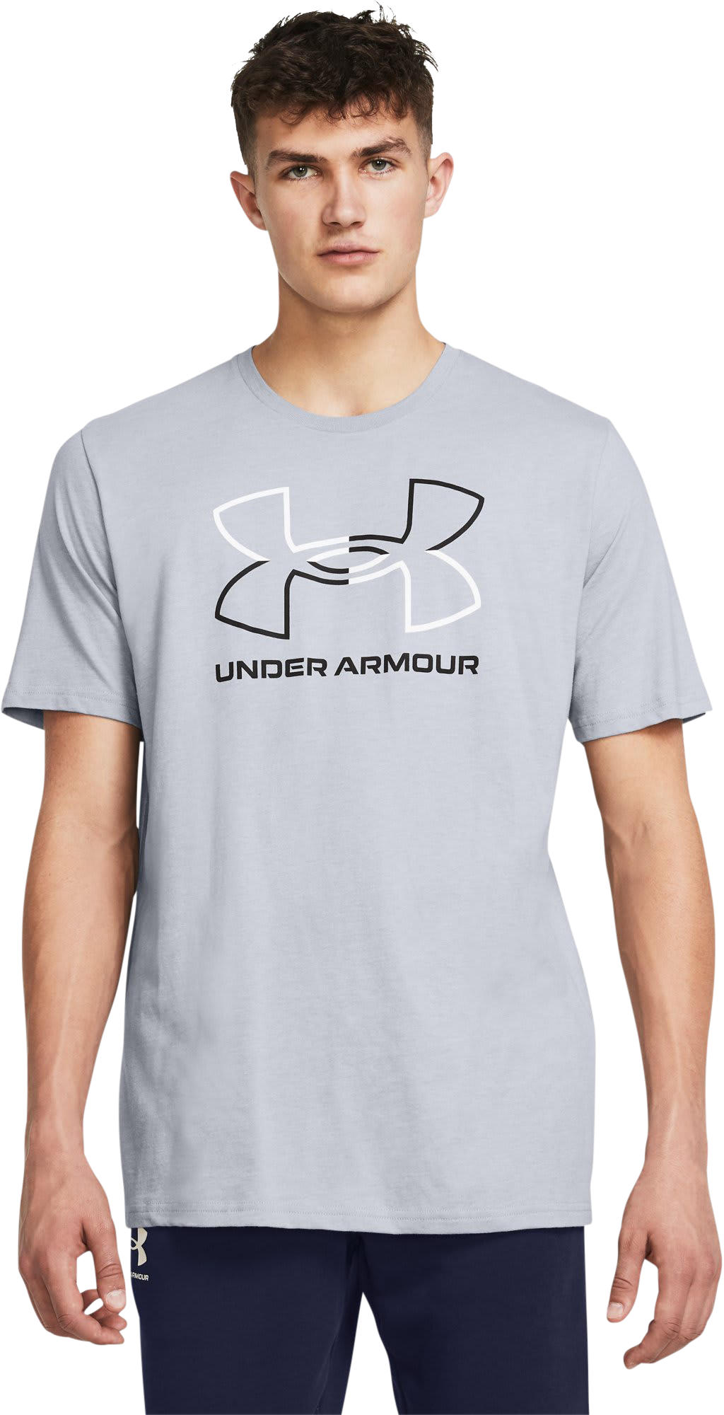 Image of Under Armour Foundation Short-Sleeve T-Shirt - Mod Gray Medium Heather/White/Black