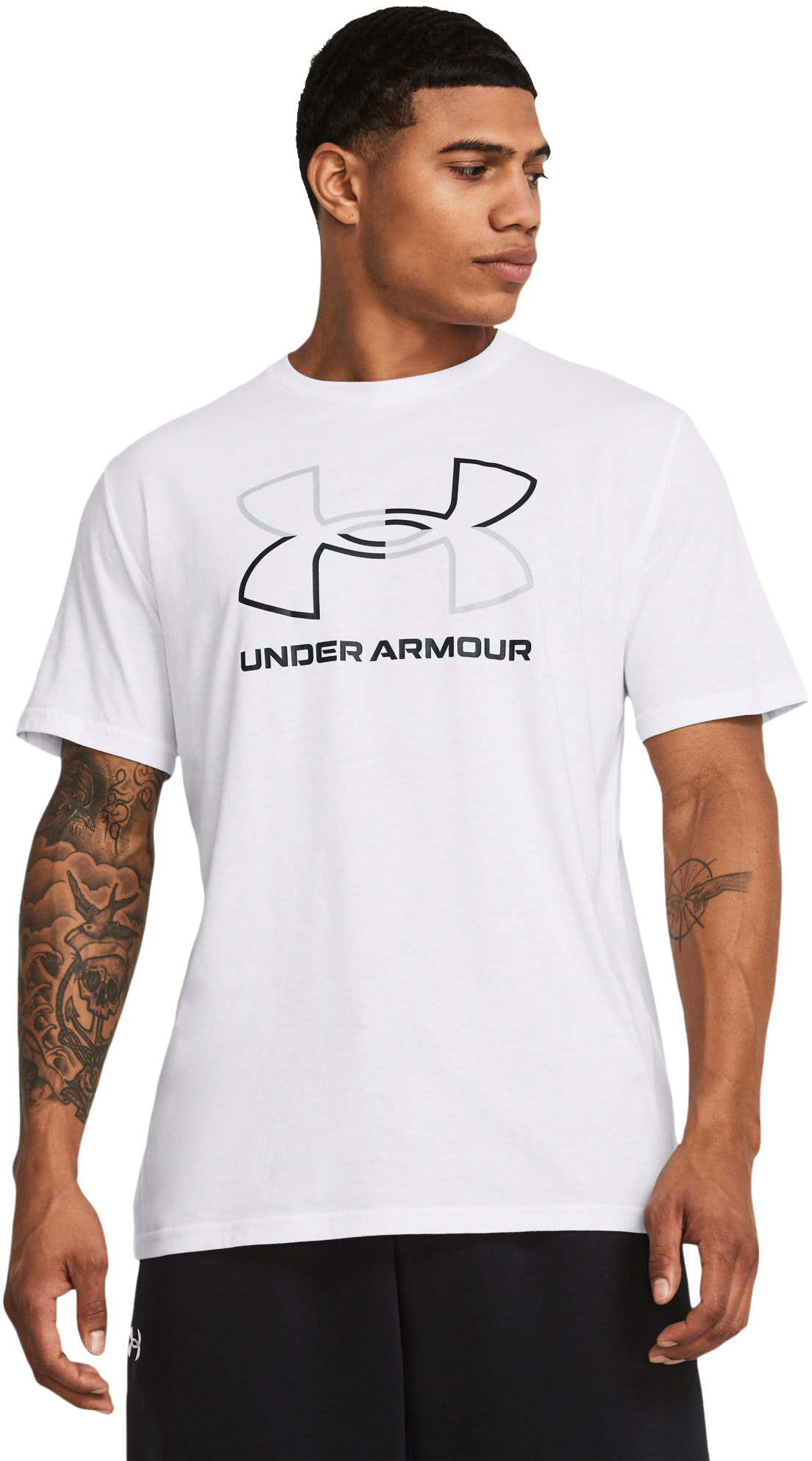 Image of Under Armour Foundation Short-Sleeve T-Shirt - White/Mod Gray/Black
