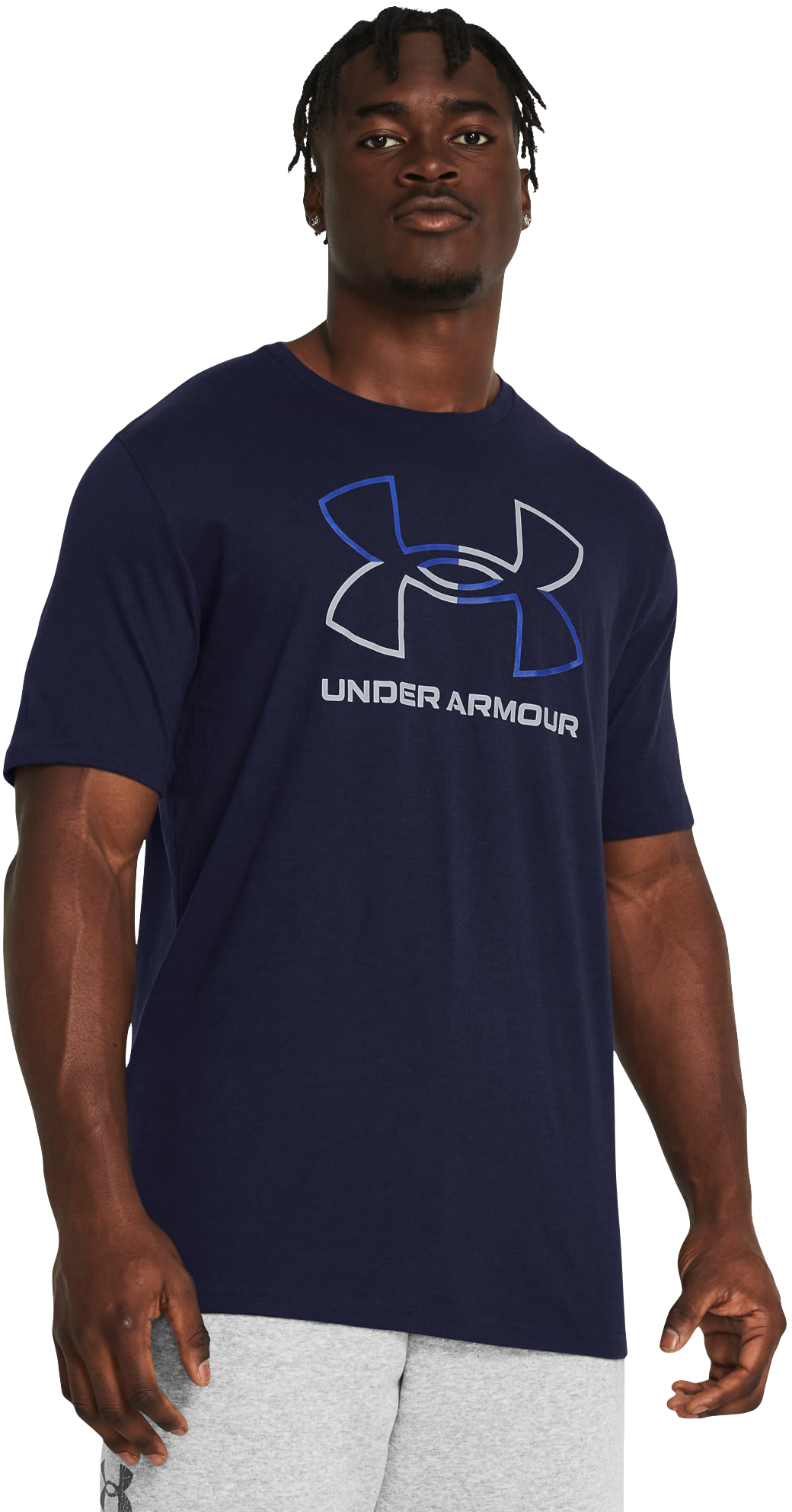 Image of Under Armour Foundation Short-Sleeve T-Shirt - Midnight Navy/Royal/Mod Gray