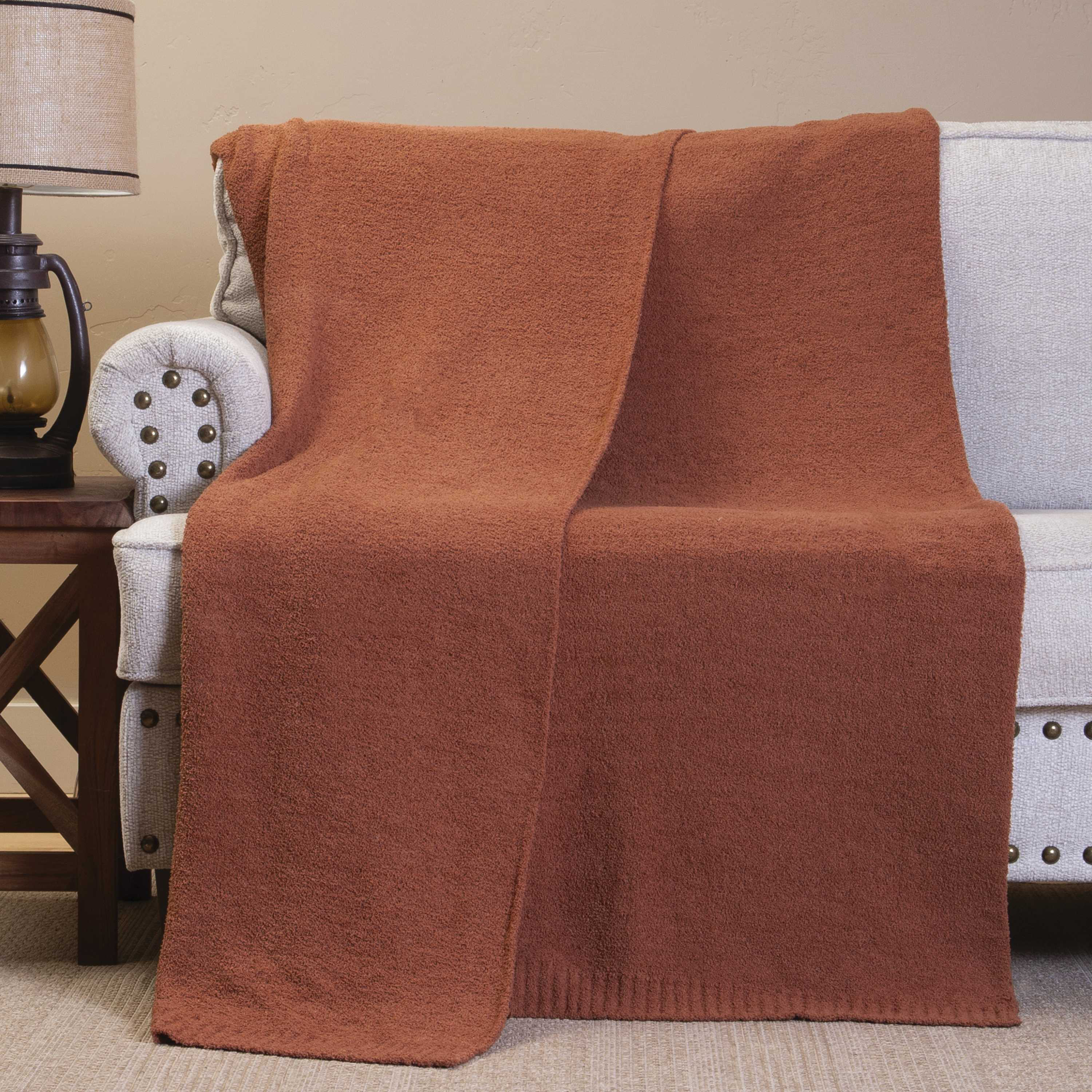 Image of Carstens, Inc. Stretchy Throw Blanket - Desert Clay