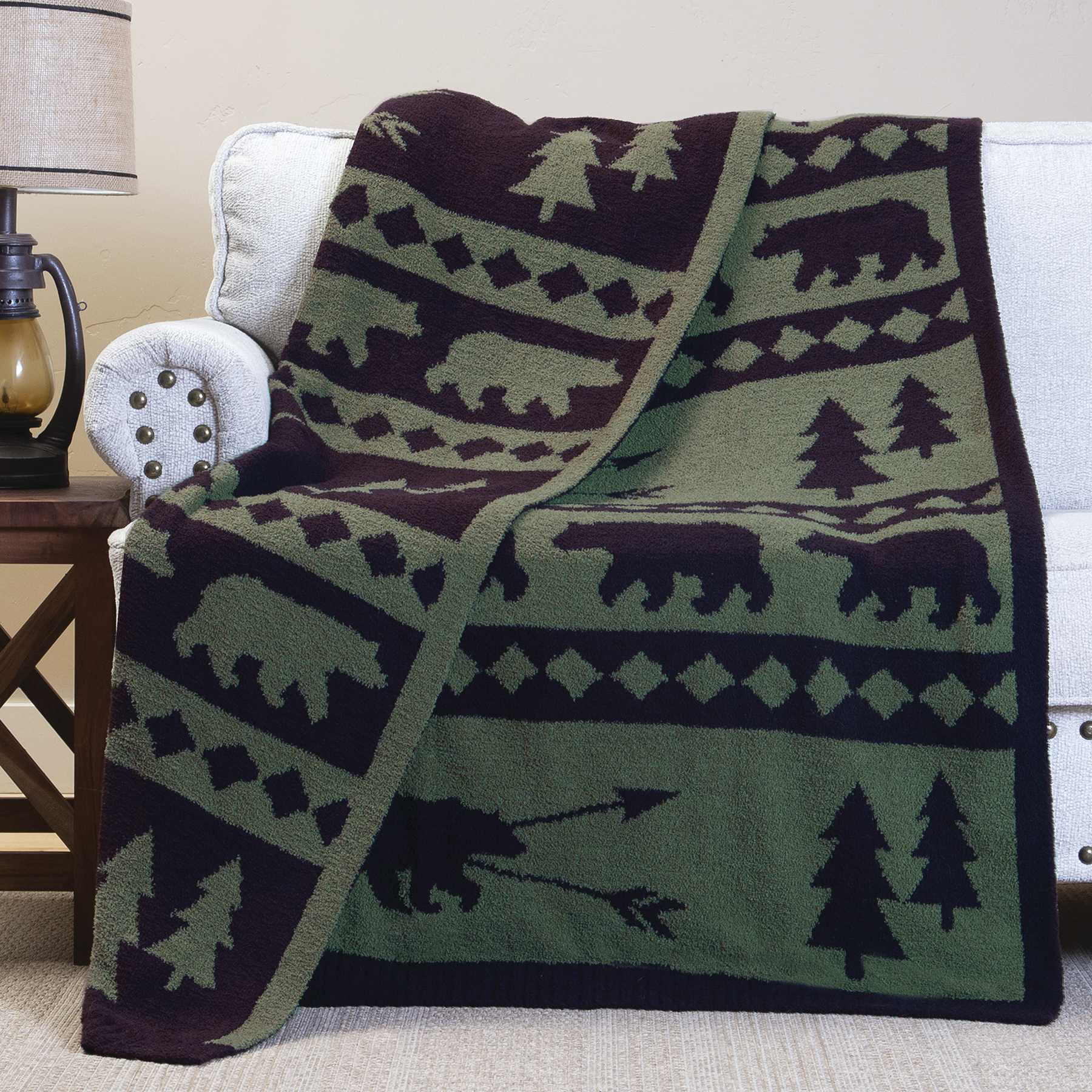 Image of Carstens, Inc. Stretchy Throw Blanket - Mountain Pine