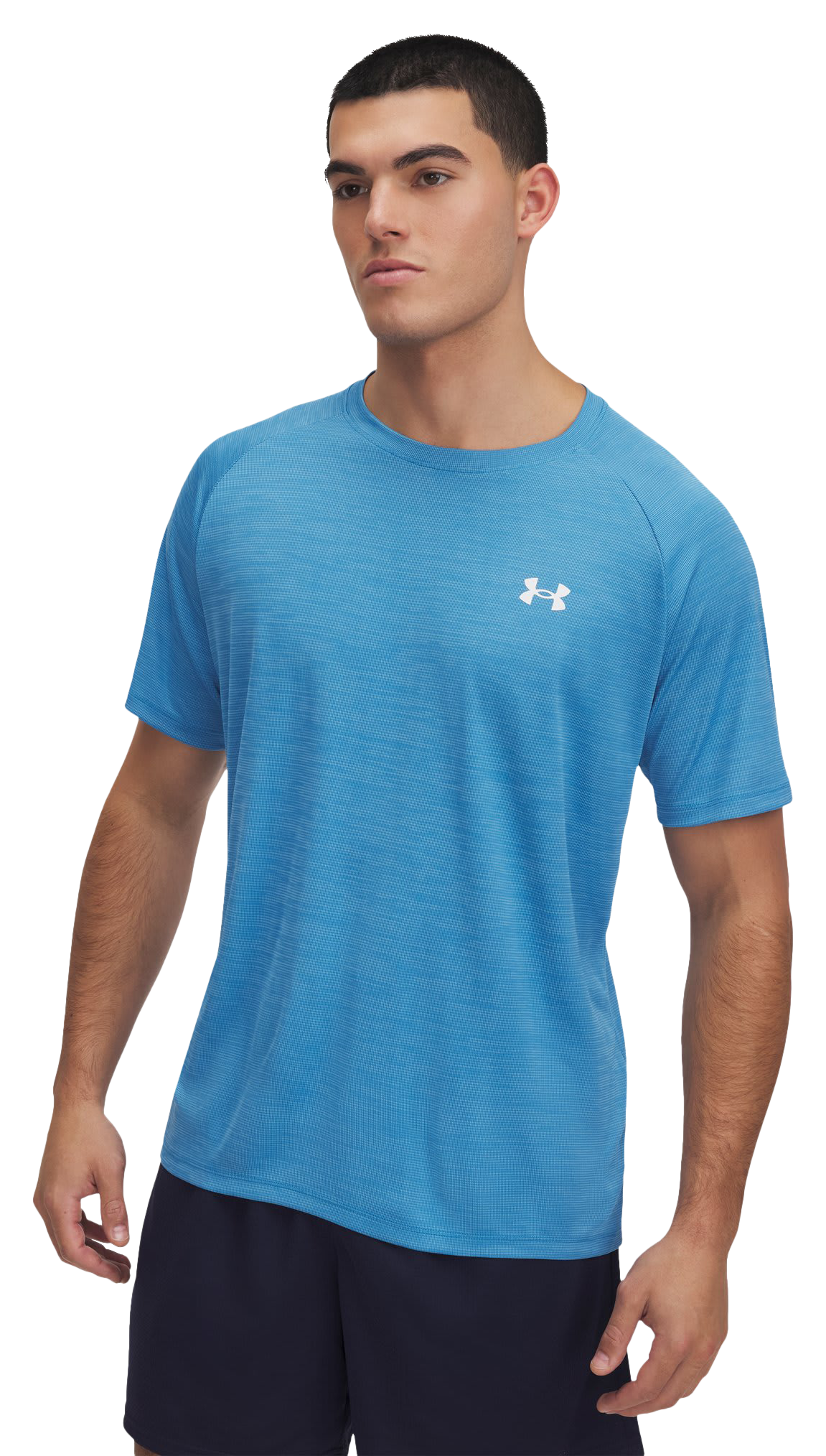 Image of Under Armour Tech Textured Short-Sleeve T-Shirt - Ether Blue/Tonic/White