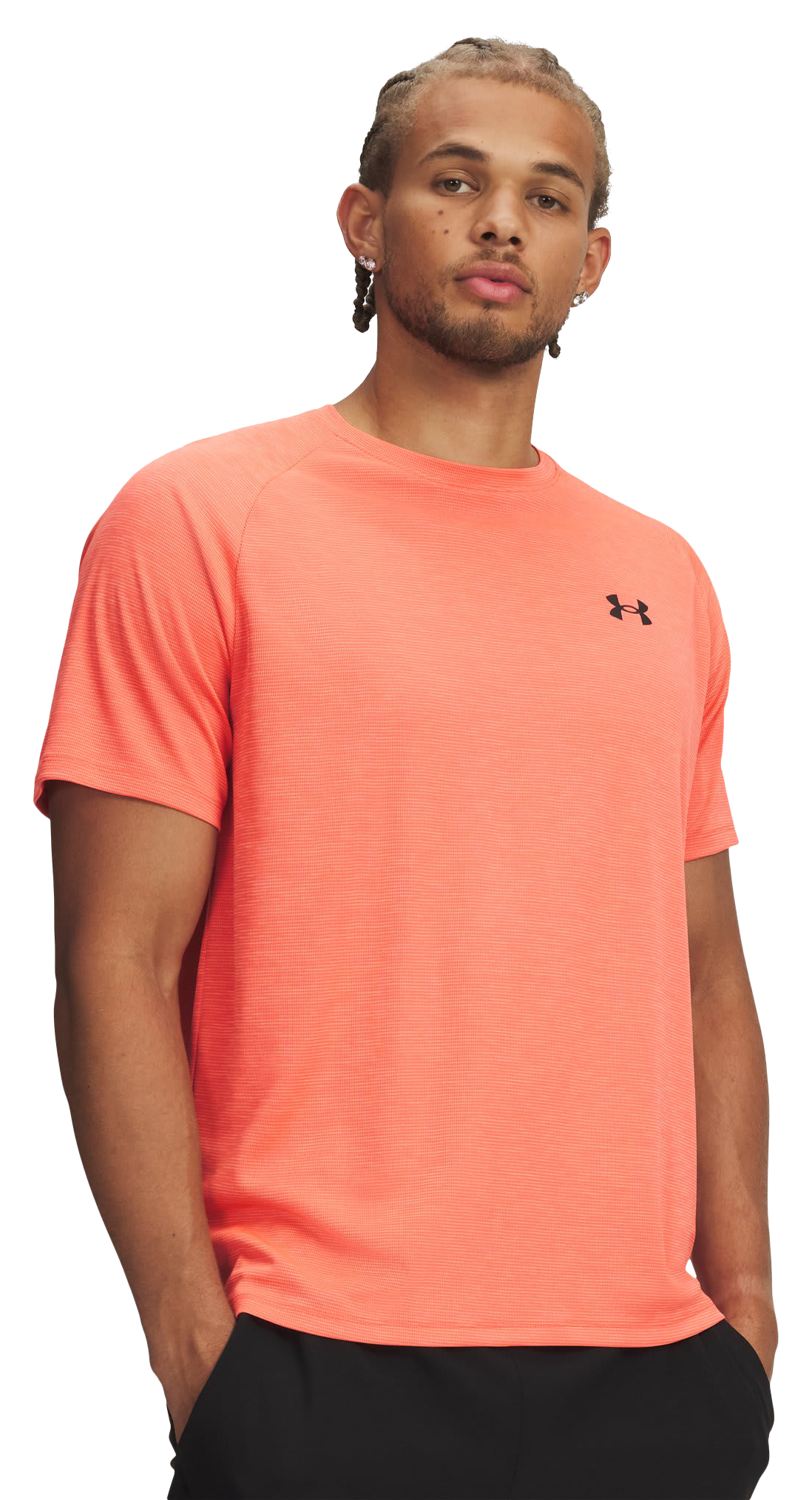 Image of Under Armour Tech Textured Short-Sleeve T-Shirt - Venom Red/White