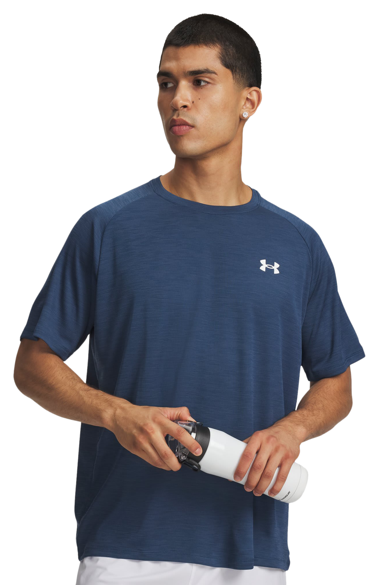 Image of Under Armour Tech Textured Short-Sleeve T-Shirt - Wham Blue/White