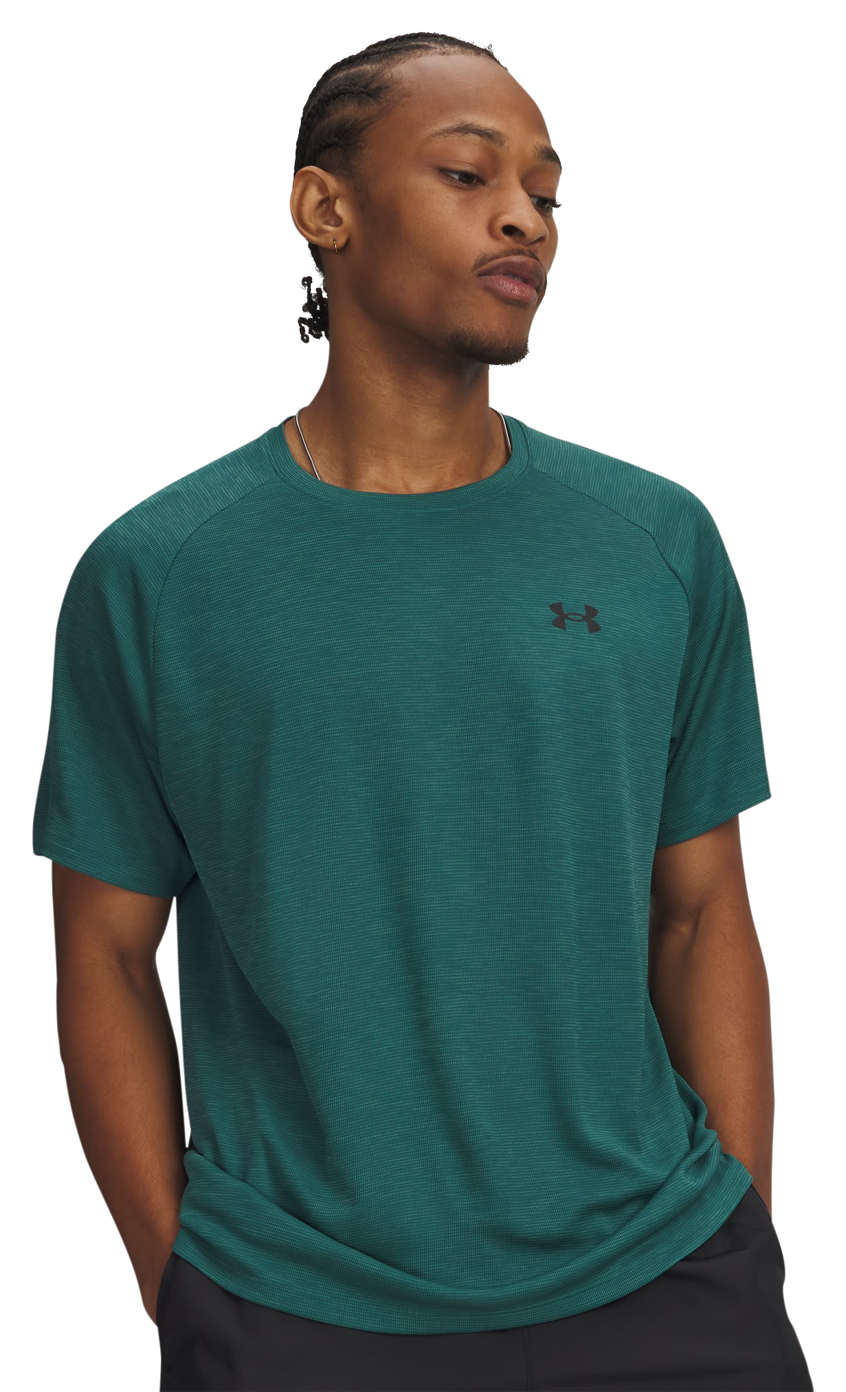 Image of Under Armour Tech Textured Short-Sleeve T-Shirt - Rack Green/Black