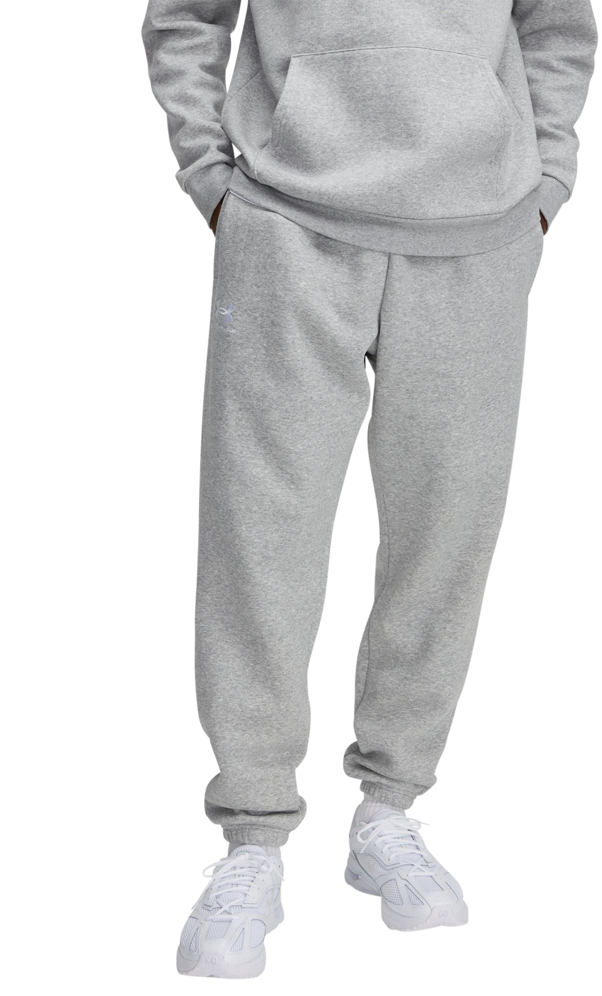 Image of Under Armour Icon Fleece Joggers - Mod Gray Light Heather/White