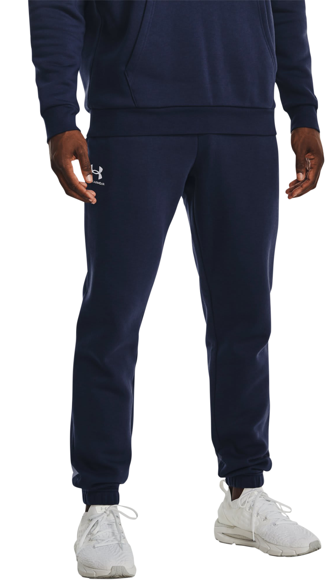 Image of Under Armour Icon Fleece Joggers - Midnight Navy/White