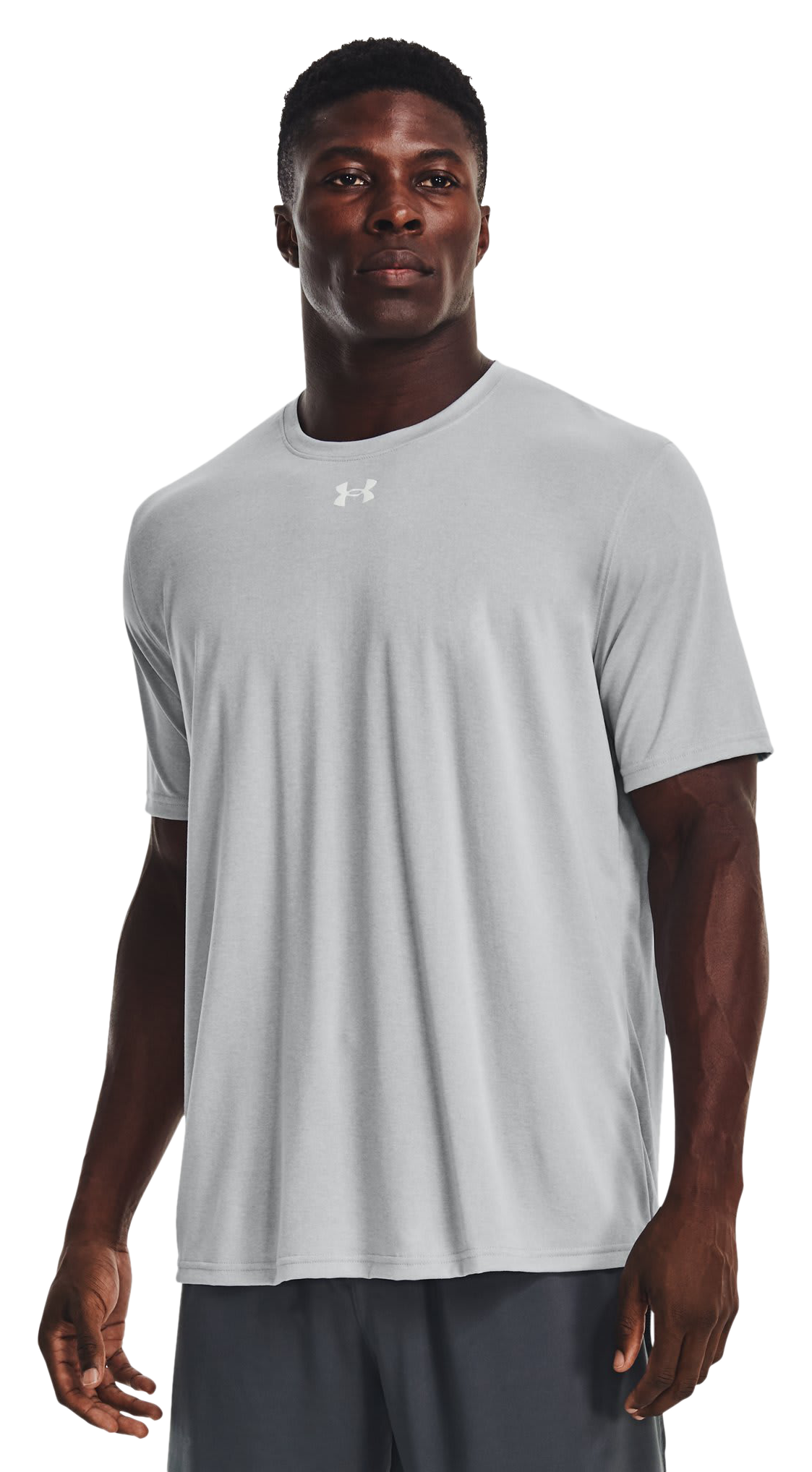 Image of Under Armour Team Tech Short-Sleeve T-Shirt - Mod Gray Light Heather/White
