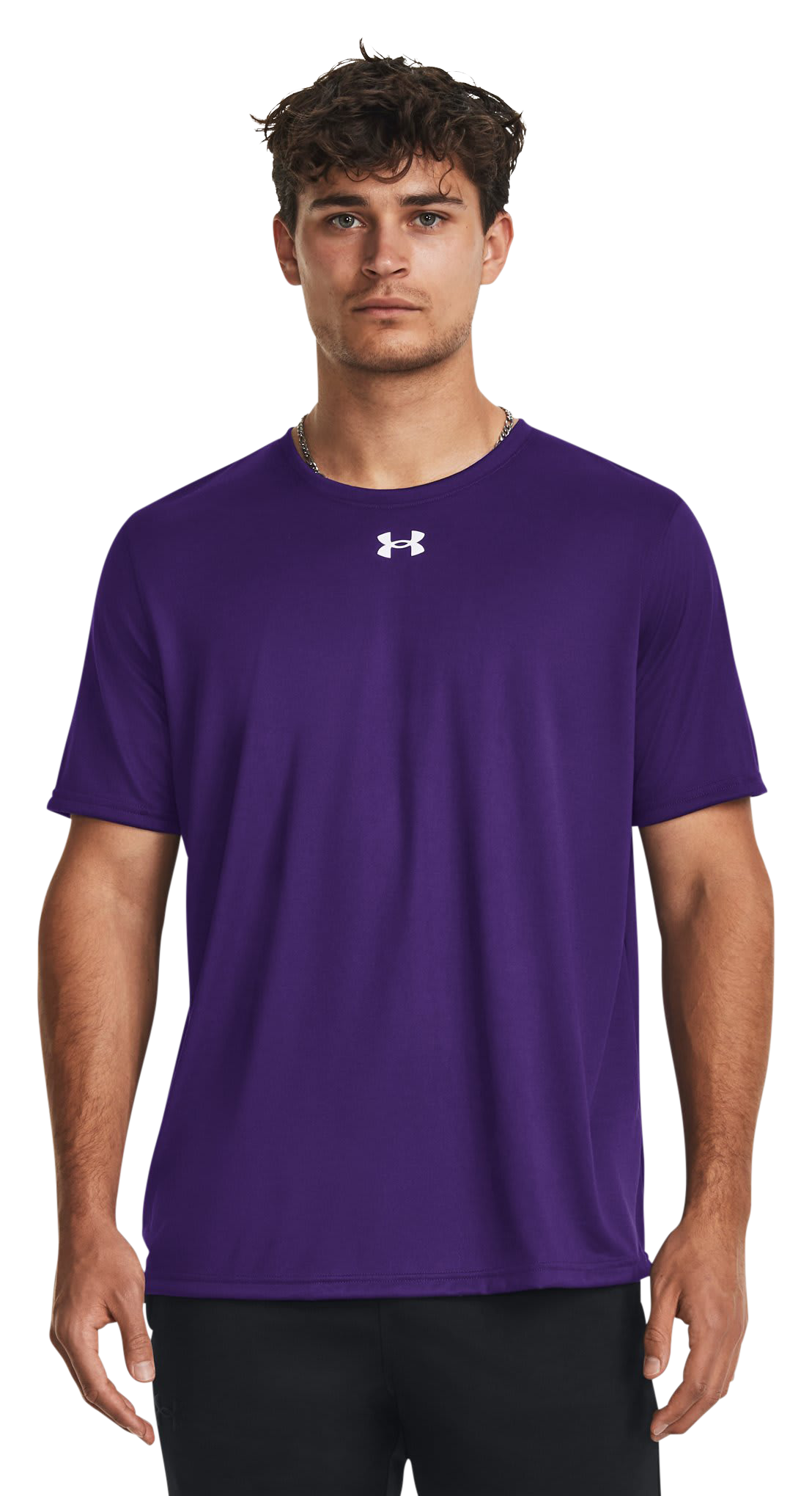 Image of Under Armour Team Tech Short-Sleeve T-Shirt - Purple/White