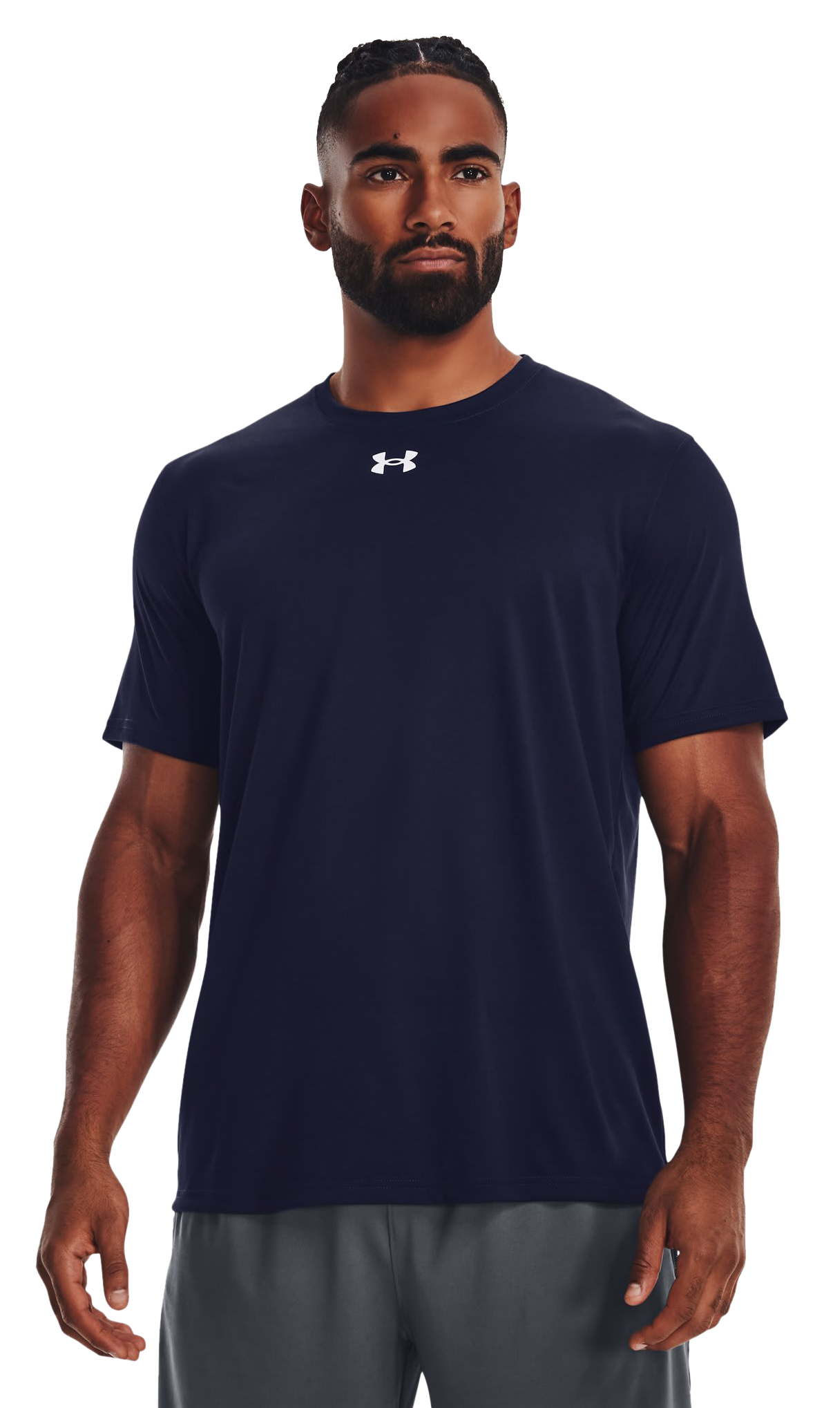 Image of Under Armour Team Tech Short-Sleeve T-Shirt - Midnight Navy/White