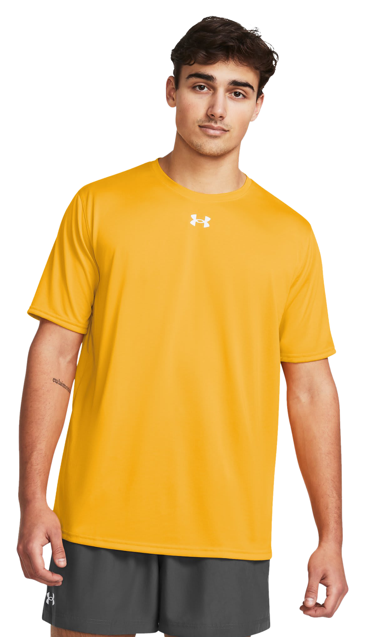 Image of Under Armour Team Tech Short-Sleeve T-Shirt - Steeltown Gold/White