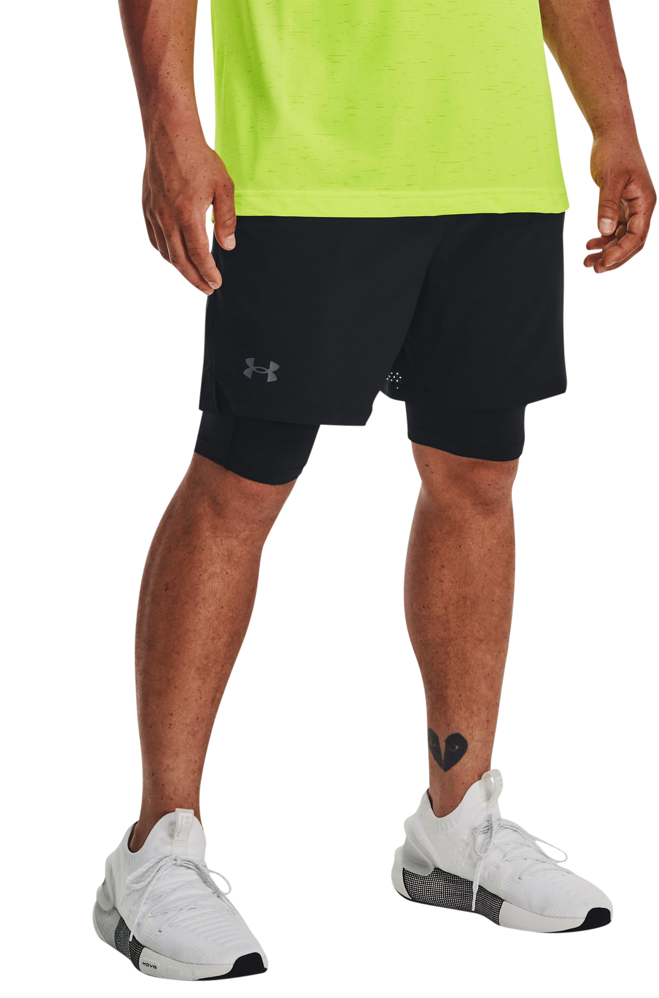 Image of Under Armour Vanish Woven 2-in-1 Shorts - Black/Black/Pitch Gray