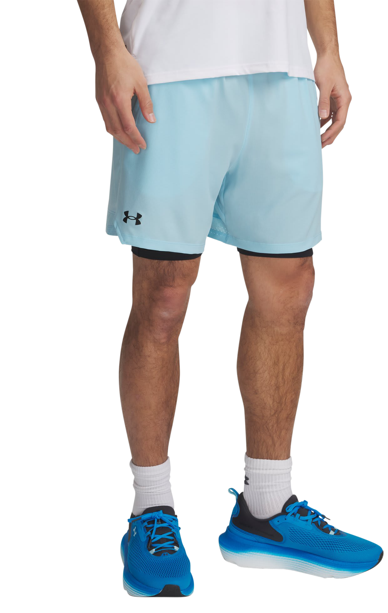 Image of Under Armour Vanish Woven 2-in-1 Shorts - Stream/Black