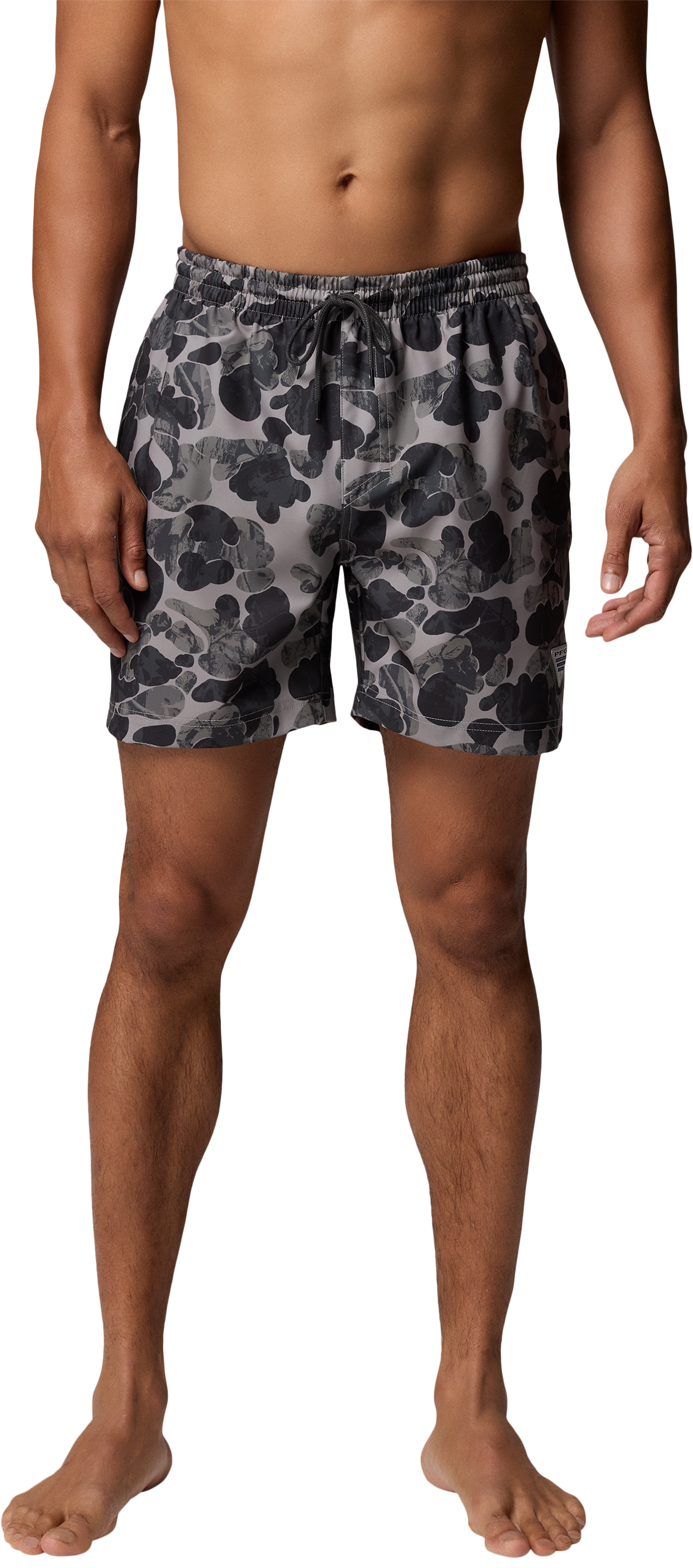Image of Columbia PFG Rambler Printed Water Shorts - Ti Titanium Deltawoods