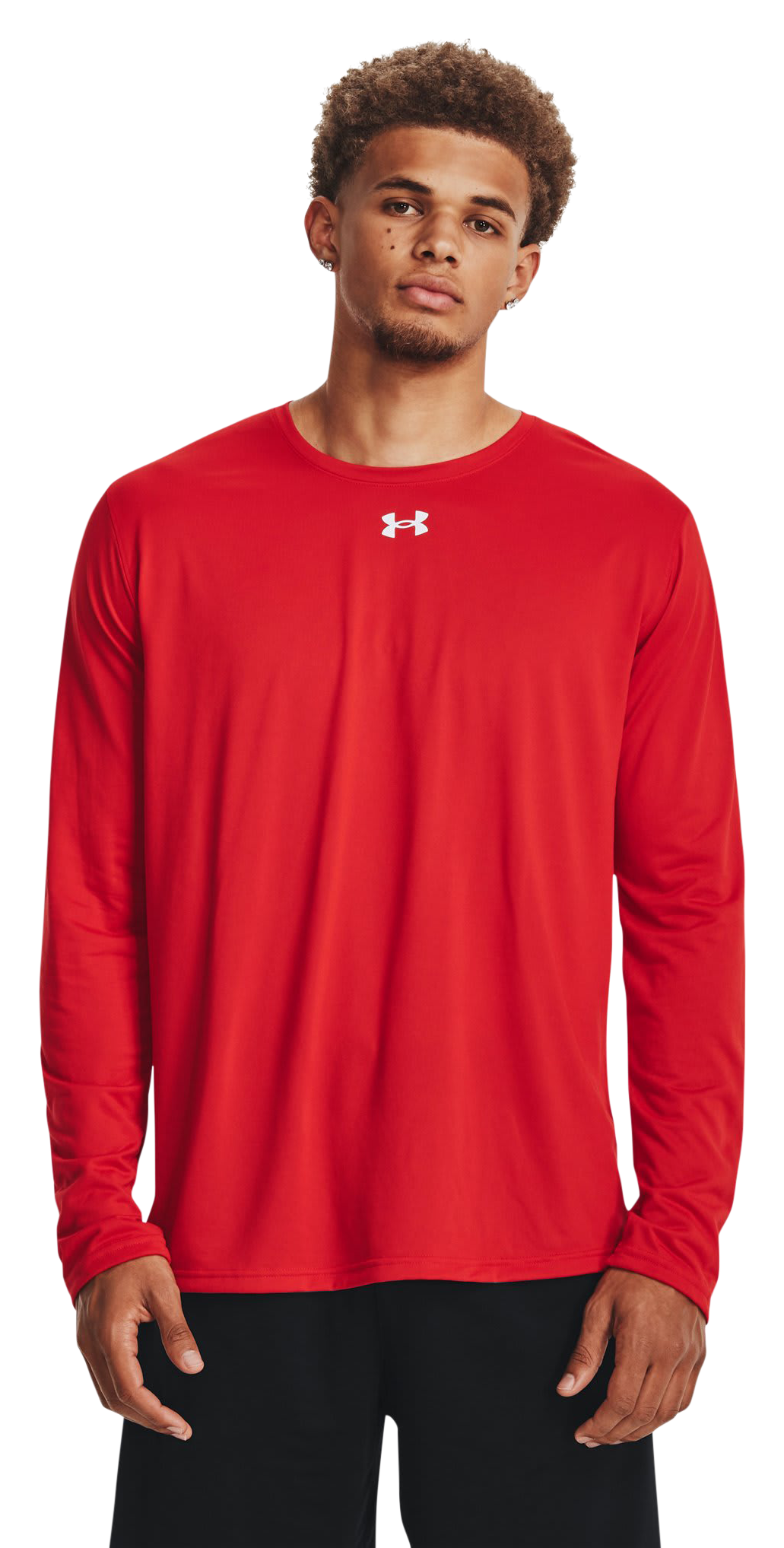 Image of Under Armour Team Tech Long-Sleeve Shirt - Red/White