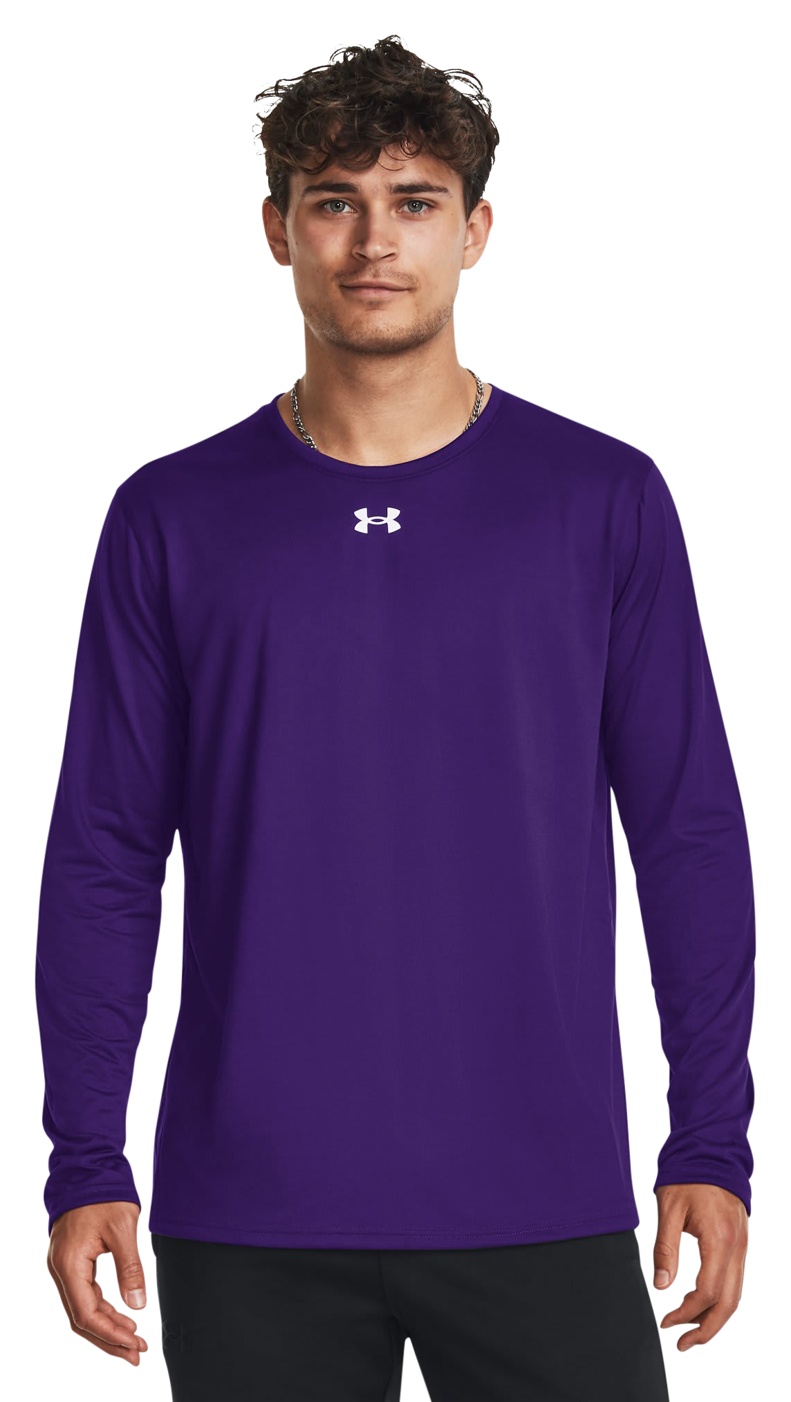 Image of Under Armour Team Tech Long-Sleeve Shirt - Purple/White
