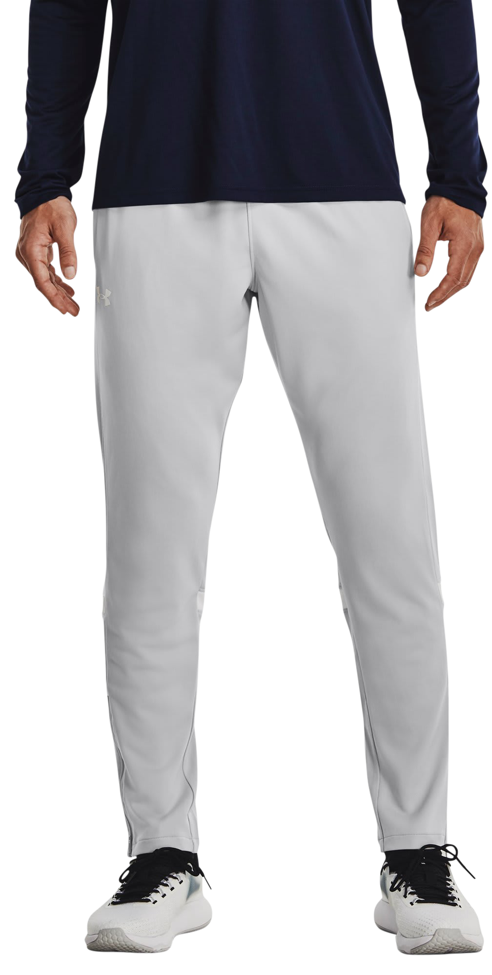 Image of Under Armour Knit Warm Up Team Pants - Mod Gray/White