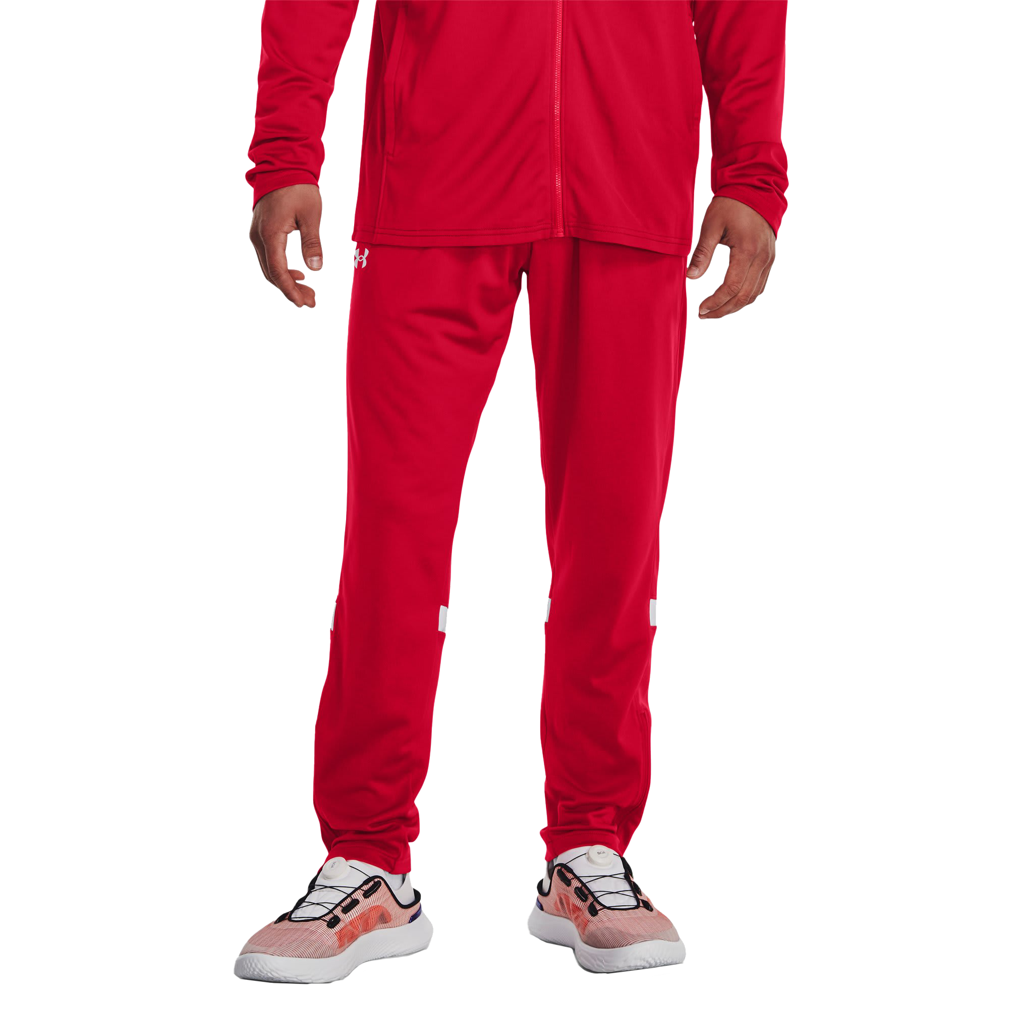Image of Under Armour Knit Warm Up Team Pants - Red/White
