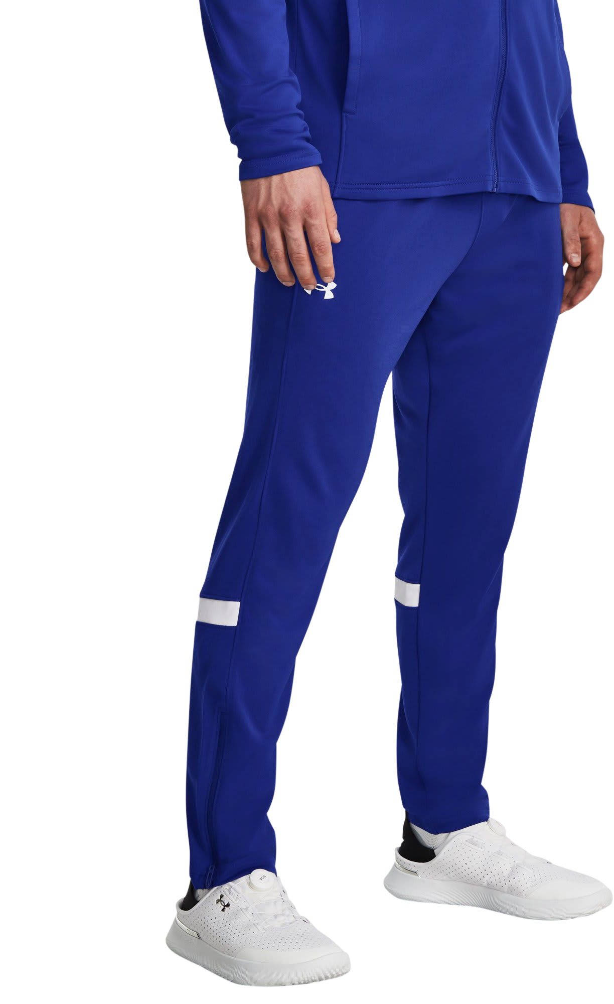 Image of Under Armour Knit Warm Up Team Pants - Royal/White