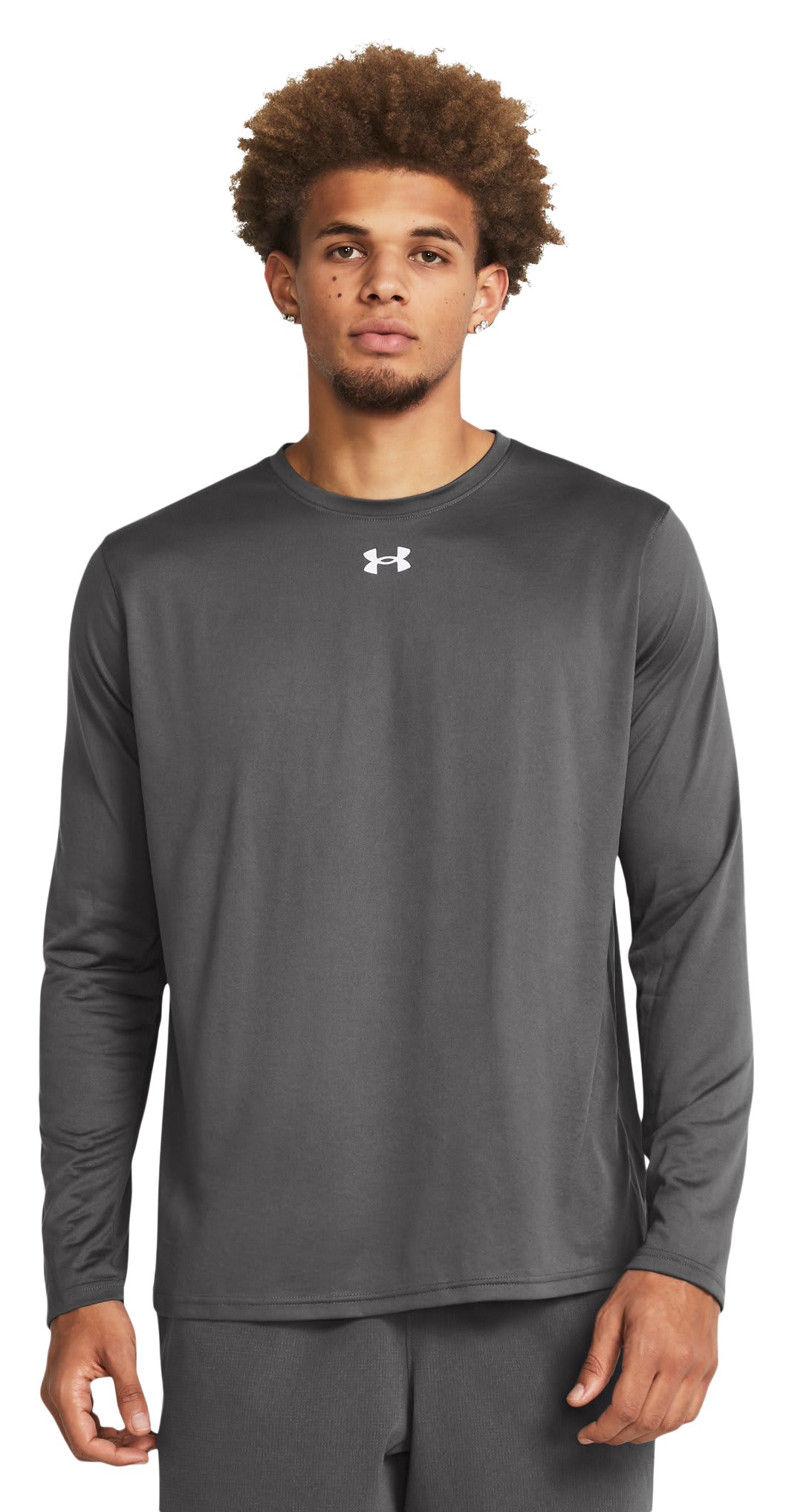 Image of Under Armour Team Tech Long-Sleeve Shirt - Castlerock/White
