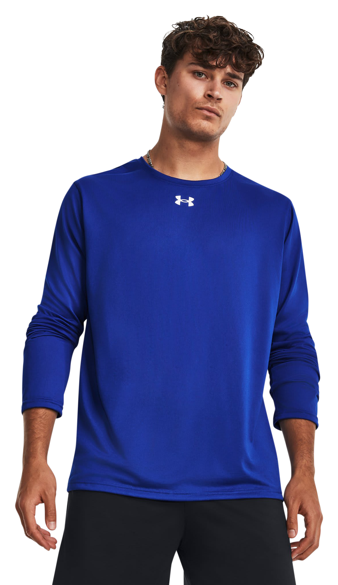 Image of Under Armour Team Tech Long-Sleeve Shirt - Royal/White