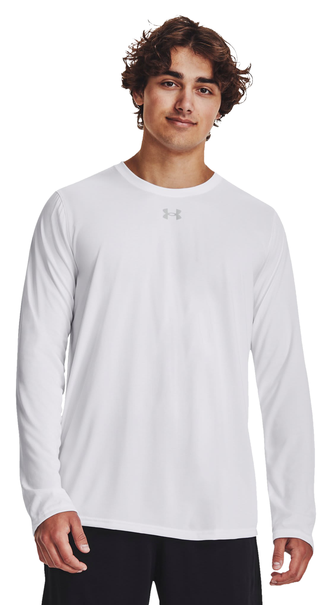 Image of Under Armour Team Tech Long-Sleeve Shirt - White/Mod Gray