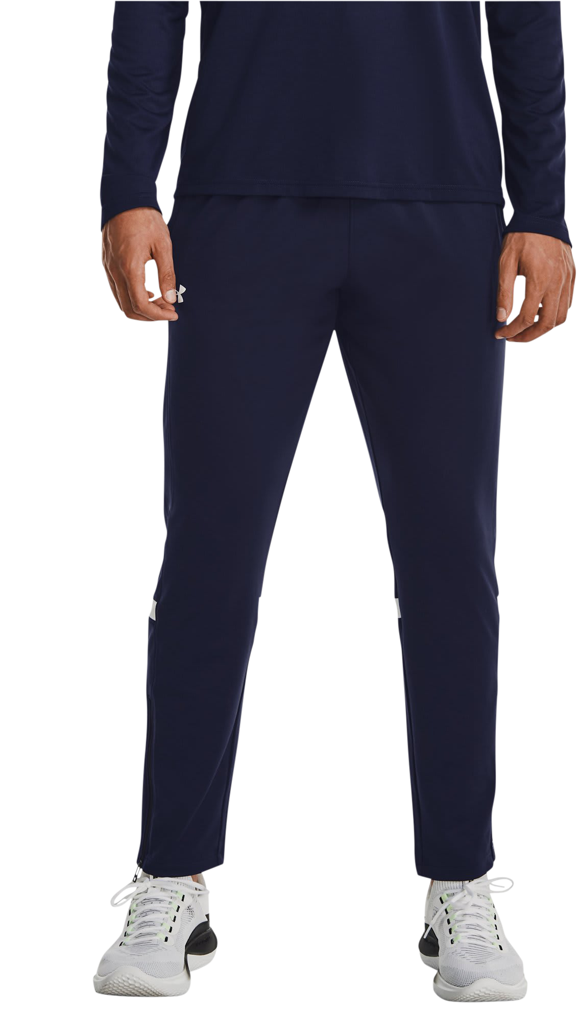 Image of Under Armour Knit Warm Up Team Pants - Midnight Navy/White
