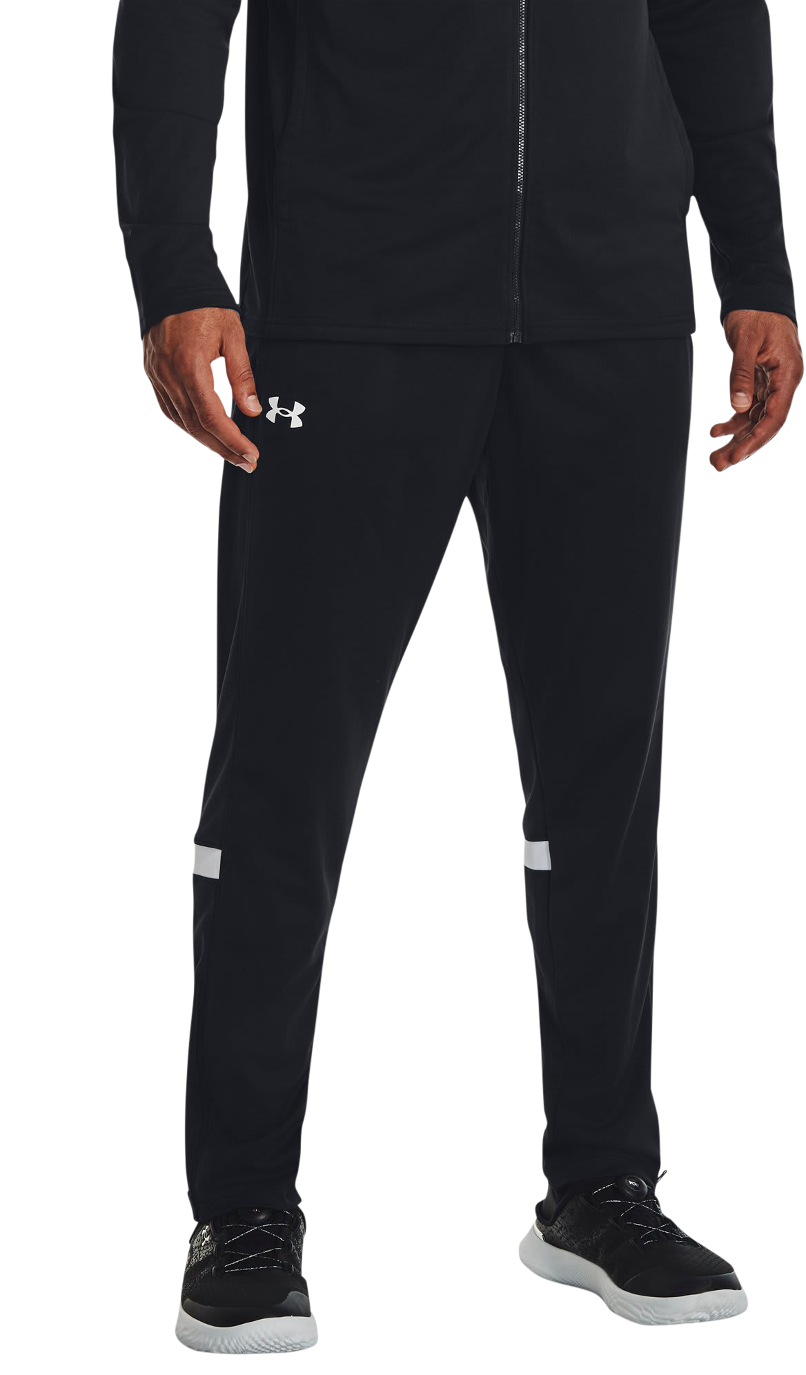 Image of Under Armour Knit Warm Up Team Pants - Black/White