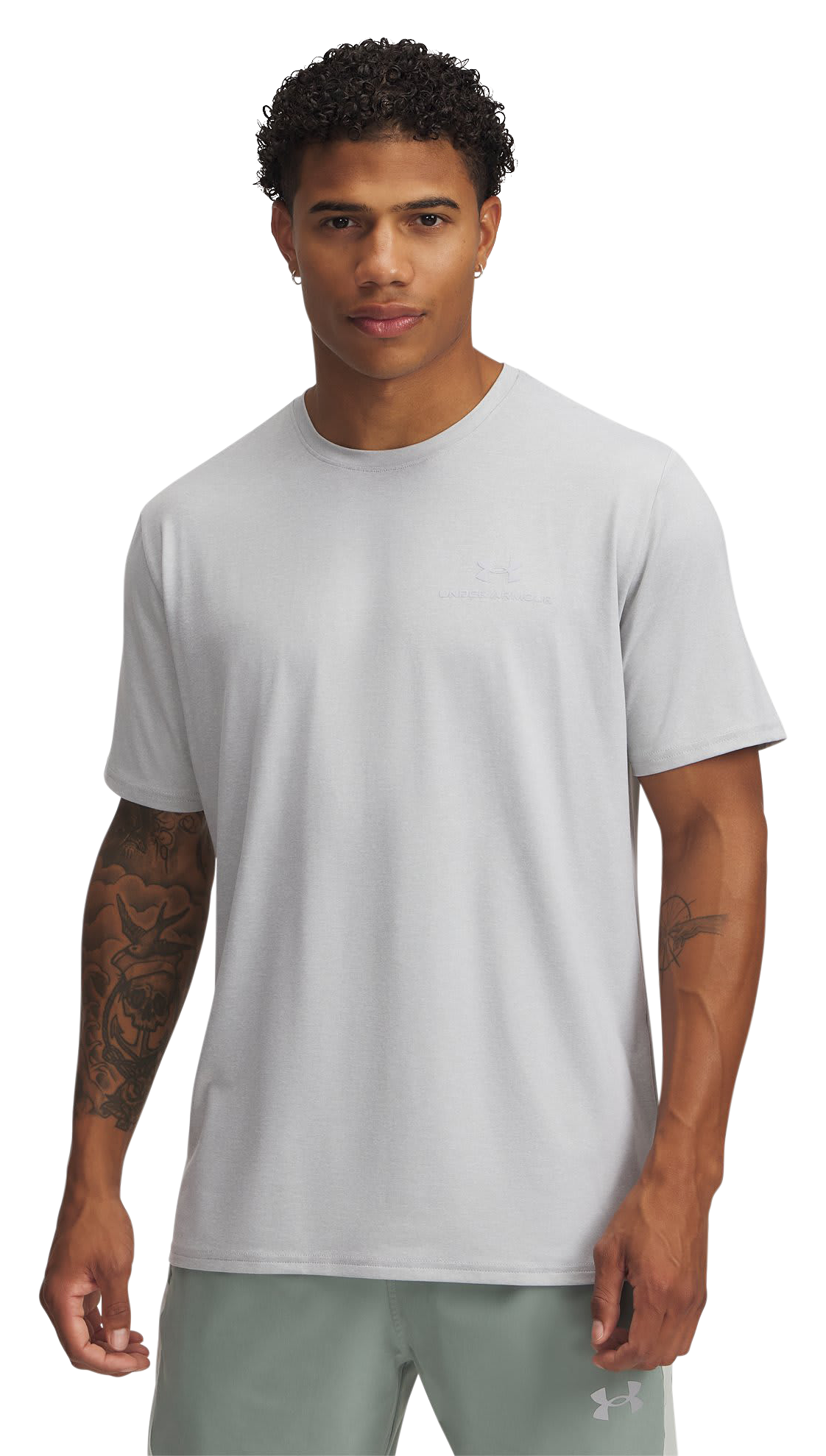 Image of Under Armour RUSH Energy Short-Sleeve T-Shirt - Mod Gray Light Heather/Mod Gray