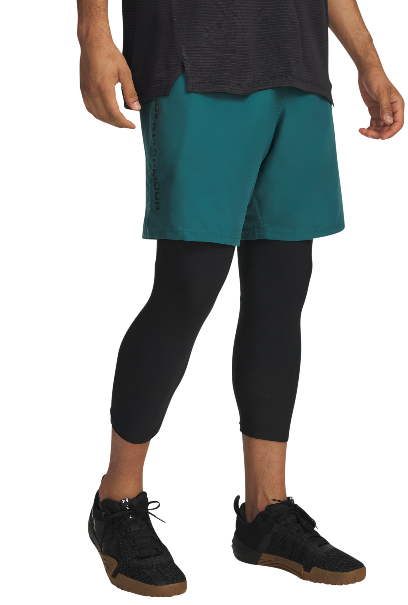 Image of Under Armour Tech Woven Wordmark Shorts - Rack Green/Black