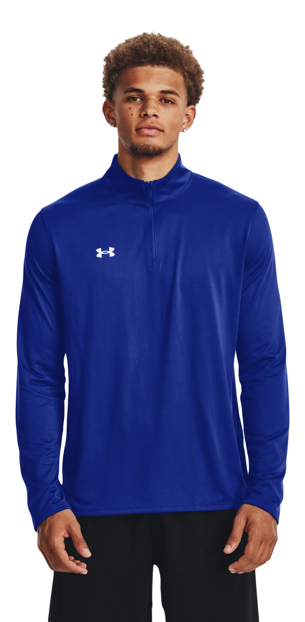 Image of Under Armour Team Tech Quarter-Zip Long-Sleeve Shirt - Royal/White