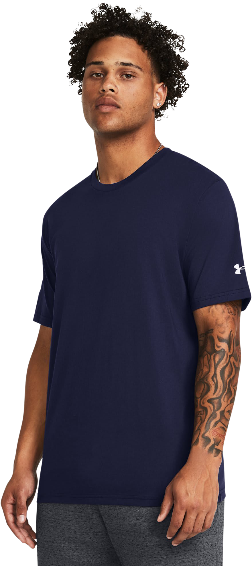 Image of Under Armour Athletics Short-Sleeve Shirt - Midnight Navy/White