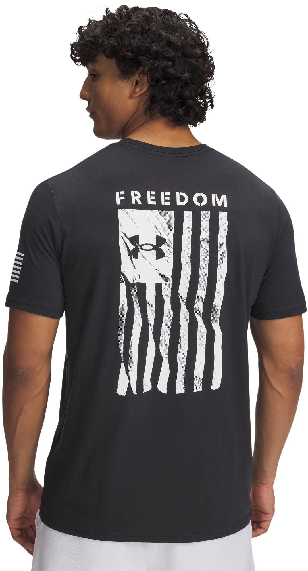 Image of Under Armour Freedom Flag Graphic Short-Sleeve T-Shirt - Black/White