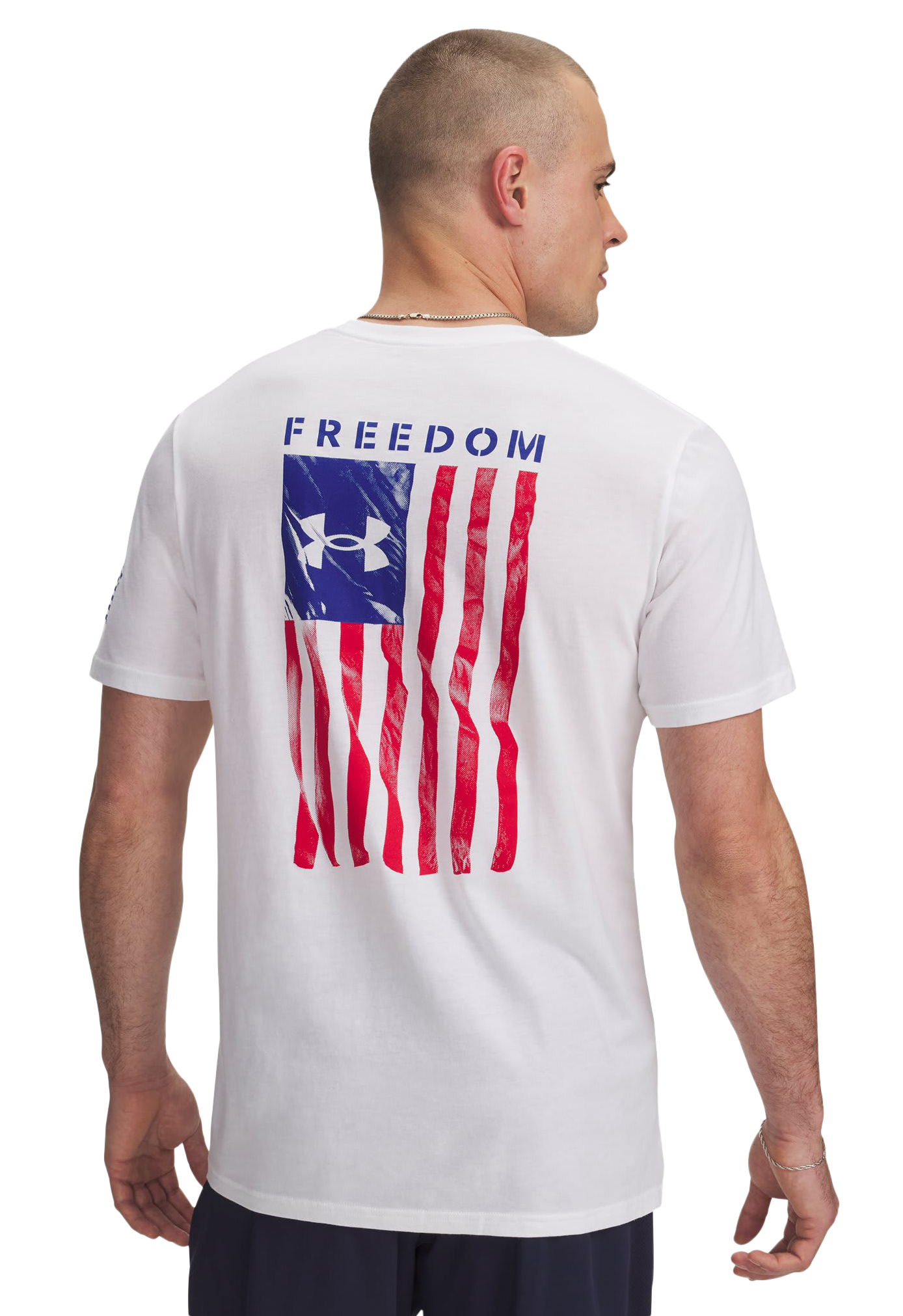 Image of Under Armour Freedom Flag Graphic Short-Sleeve T-Shirt - White/Royal