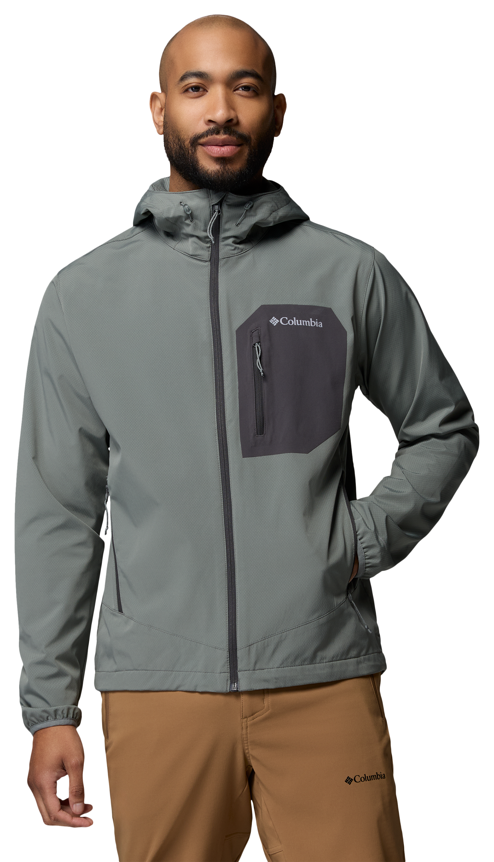 Image of Columbia Tall Heights III Softshell Hooded Jacket - Sedona Sage/Shark