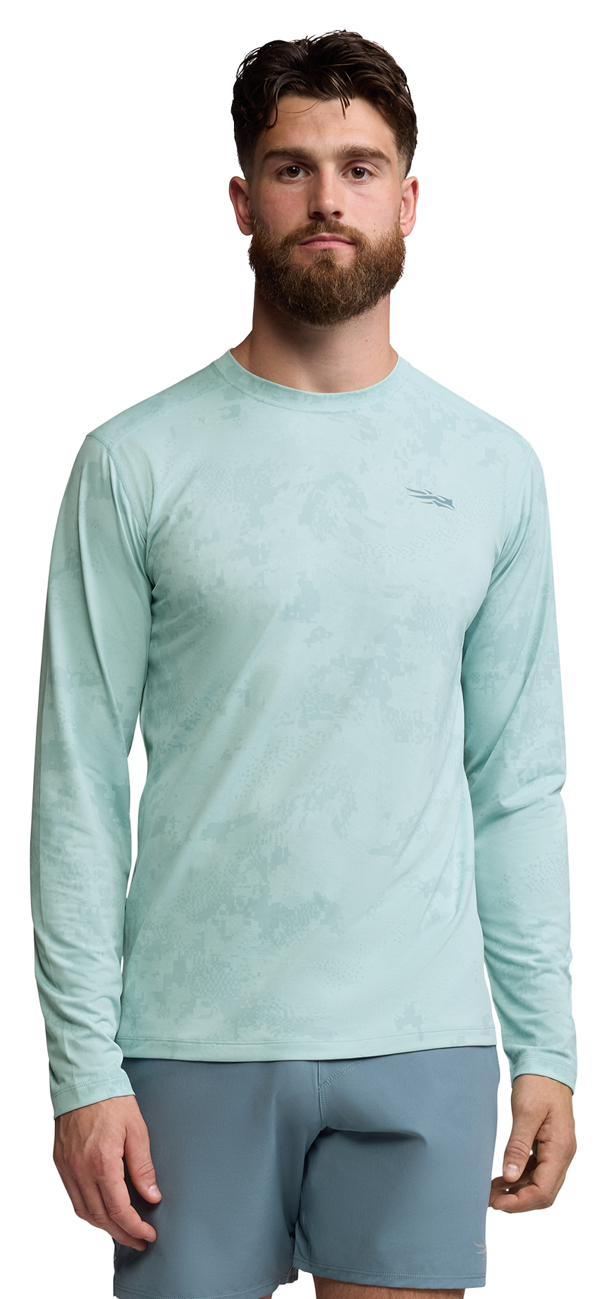 Image of SITKA Radiant Long-Sleeve Crew T-Shirt - Saltwater Blue Camo