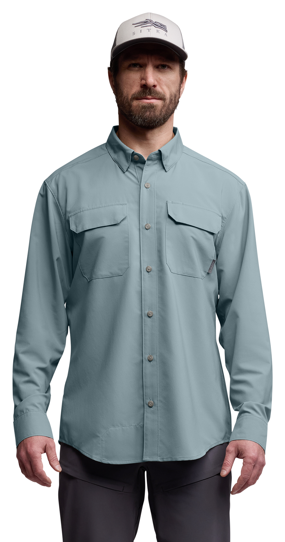 Image of SITKA Rossby Long-Sleeve Button-Down Shirt - Gravel Blue